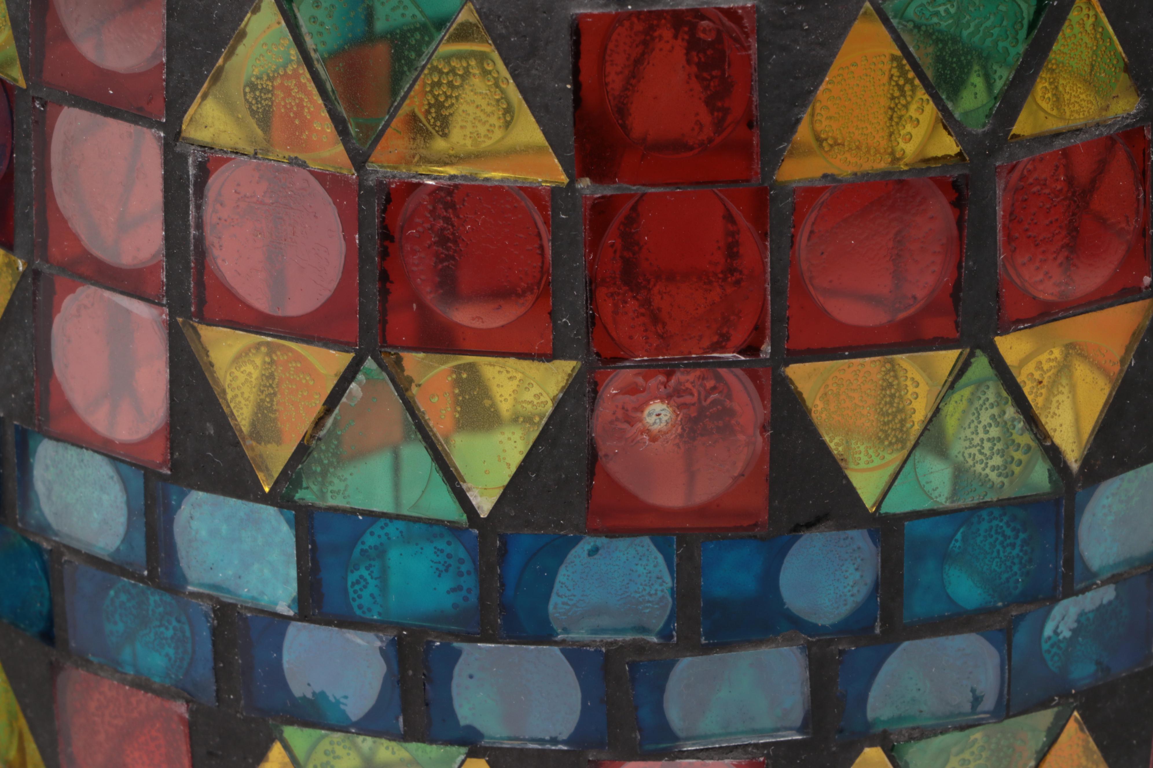 Gradient Mosaic Glass Vase with Multicolor Mosaic Glass Vase