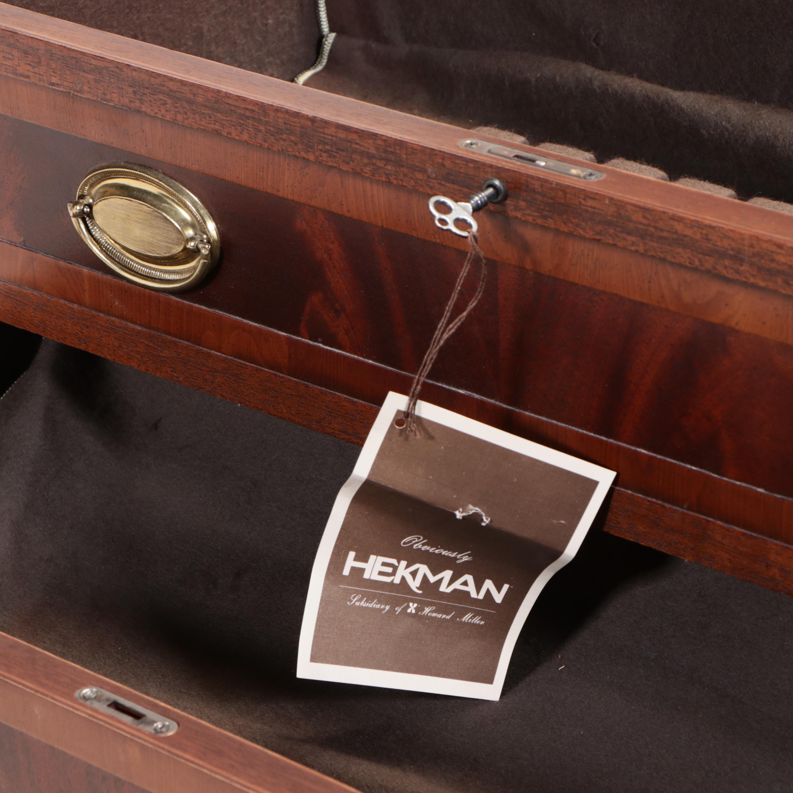 Hekman Federal Style Mahogany and Marquetry Lift-Lid Silver Chest