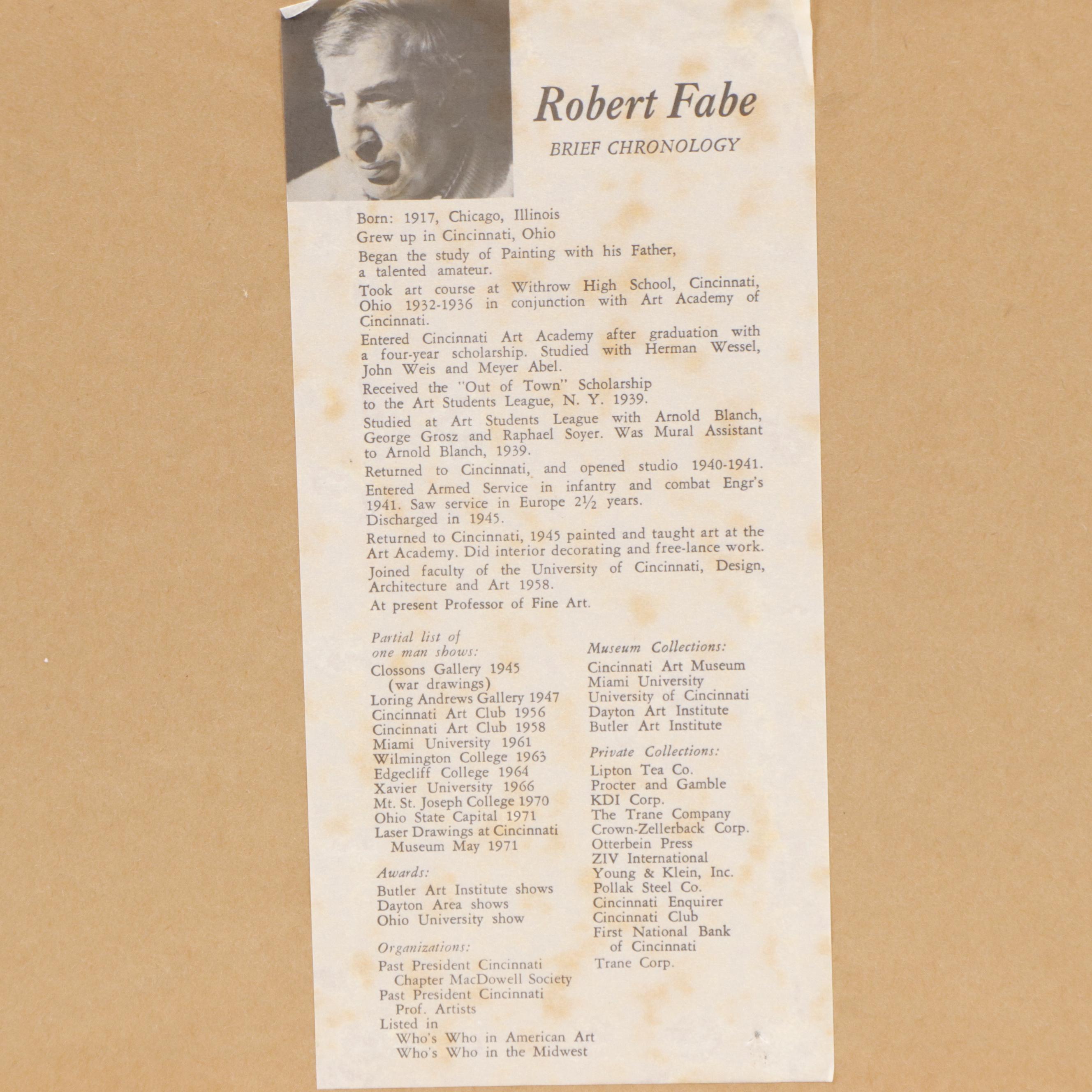 Robert Fabe Watercolor Painting of Ship at Sea