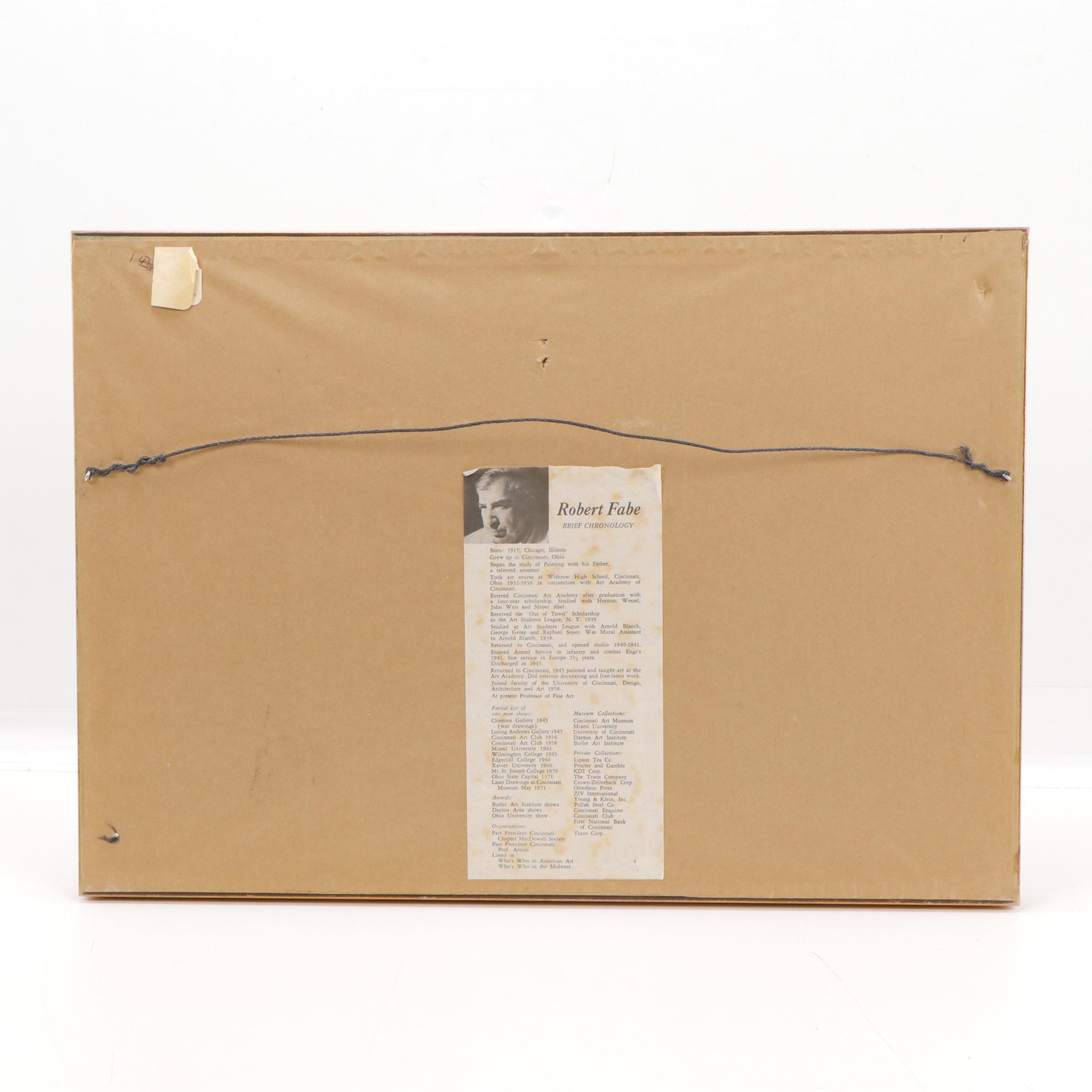 Robert Fabe Watercolor Painting of Ship at Sea