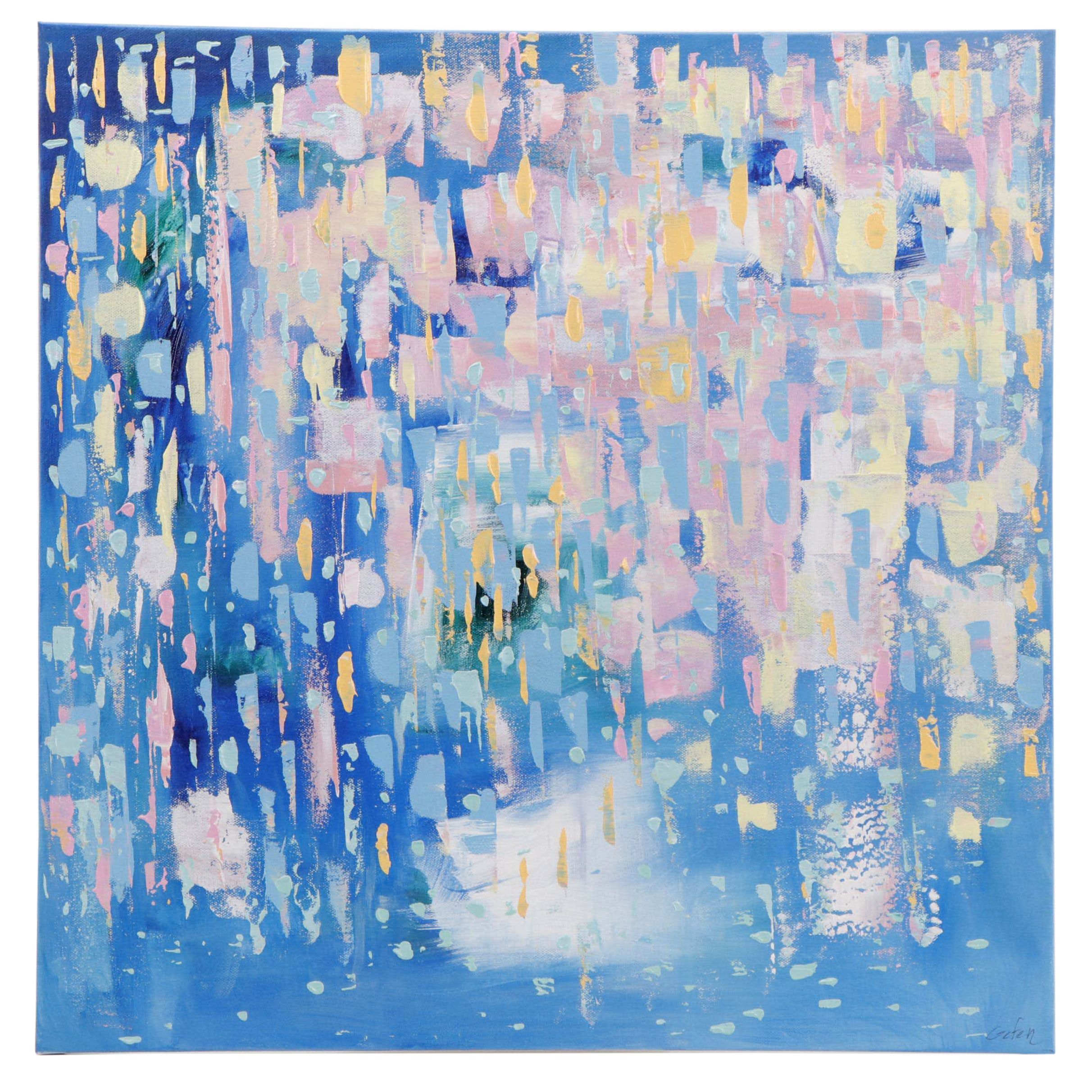 Saul Gefen Abstract Acrylic Painting, 2023