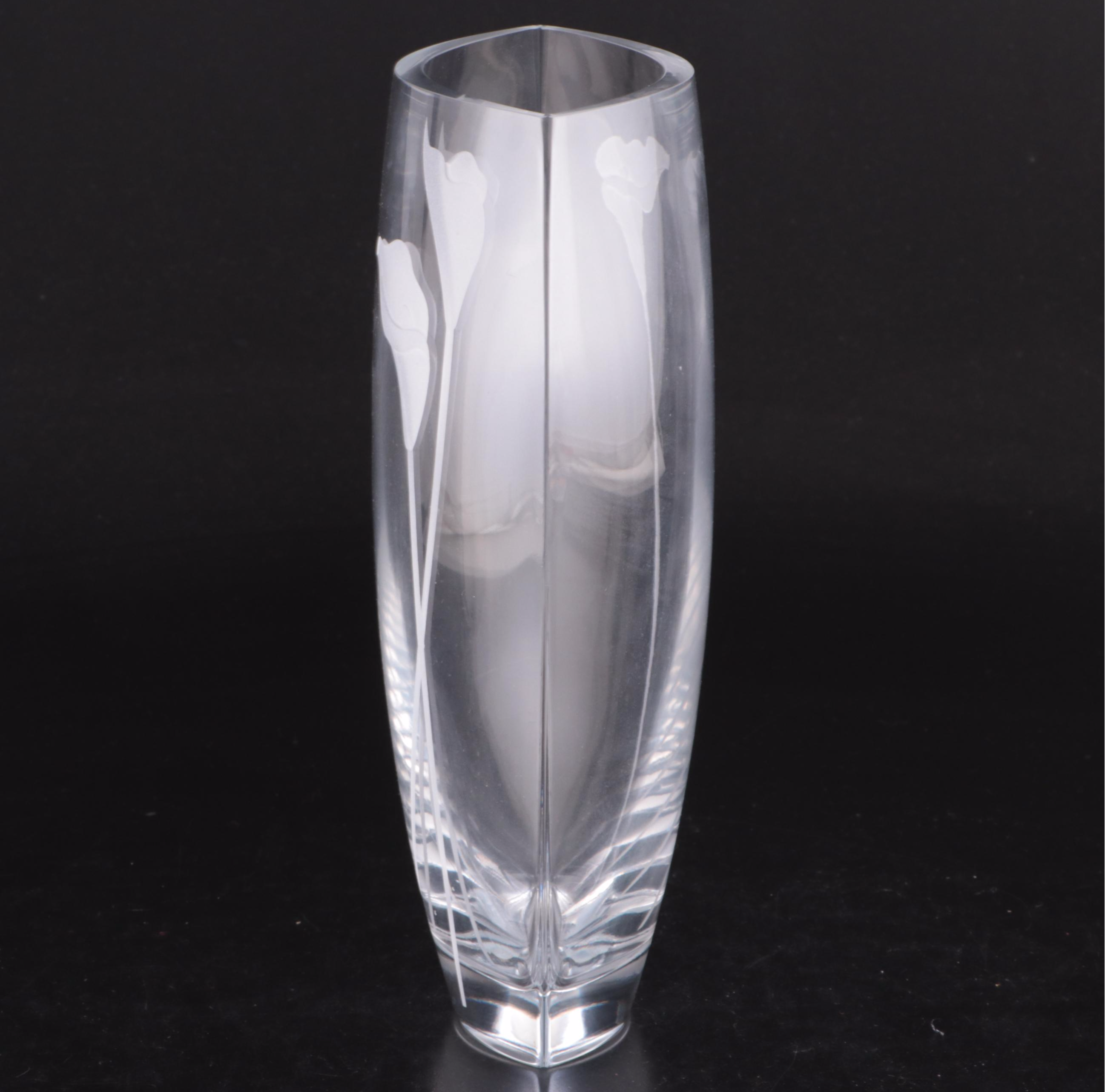 Mikasa "Calla Lily" Crystal Ellipse Vase EBTH