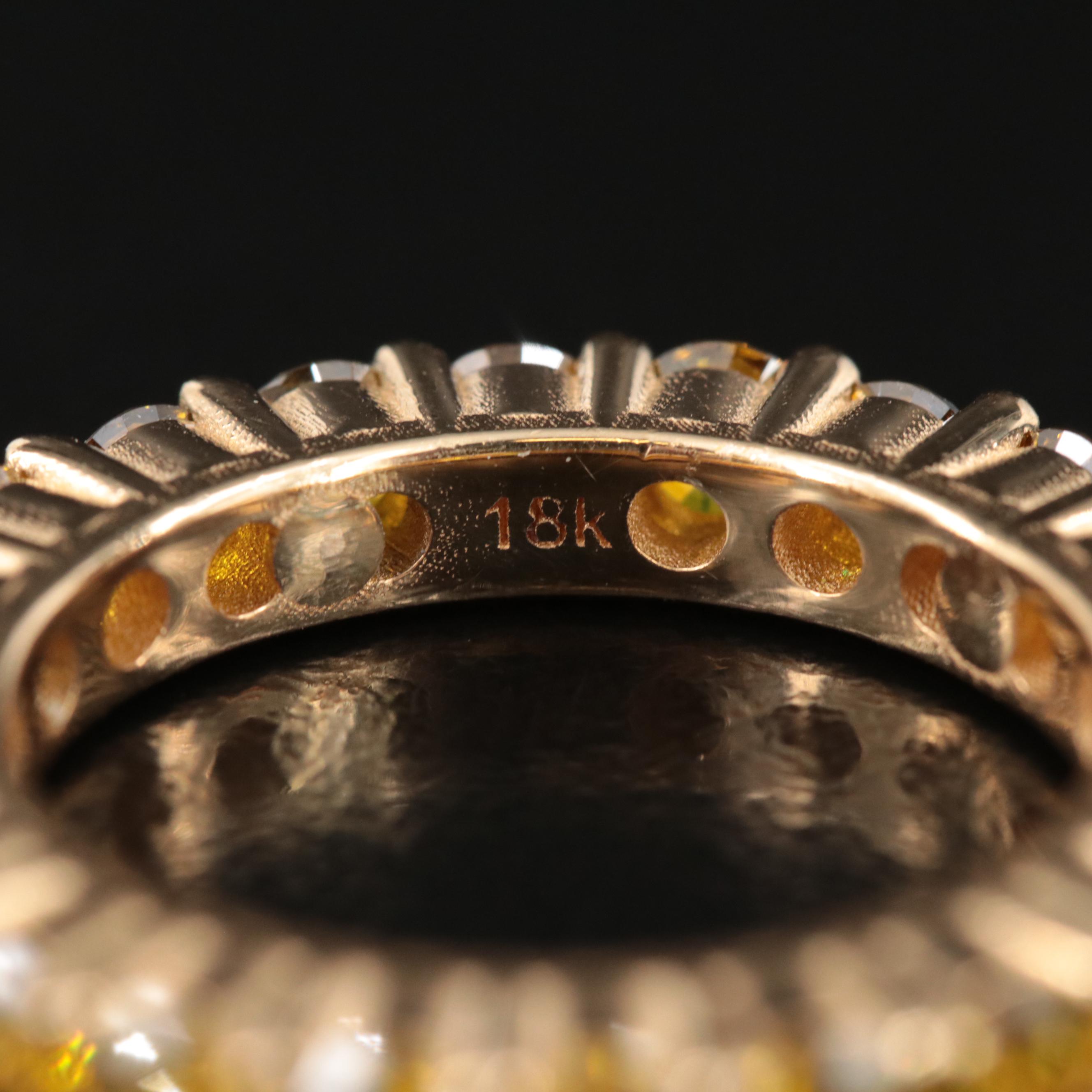 18K 3.23 CTW Fancy Intense Yellow Diamond Eternity Band