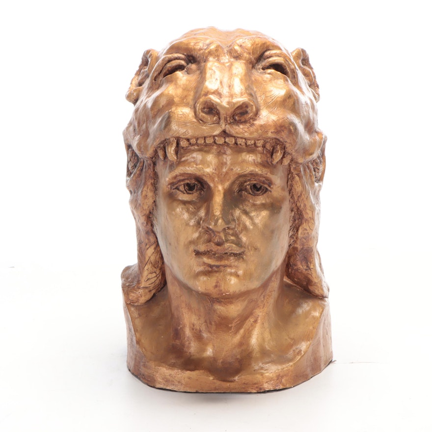 Ceramic Greco-Roman Style Bust of Hercules