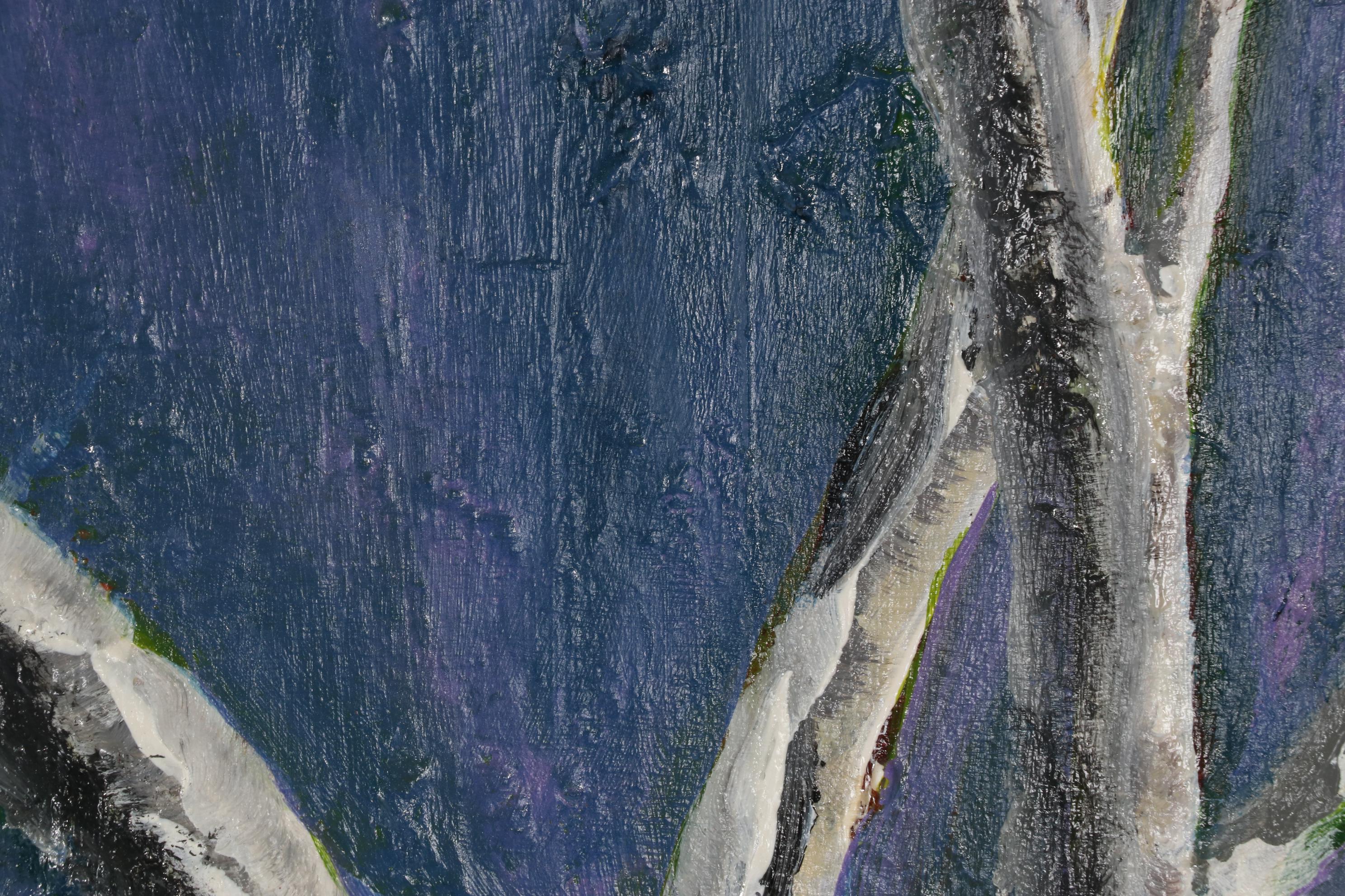 Acrylic Painting of Birch Branches