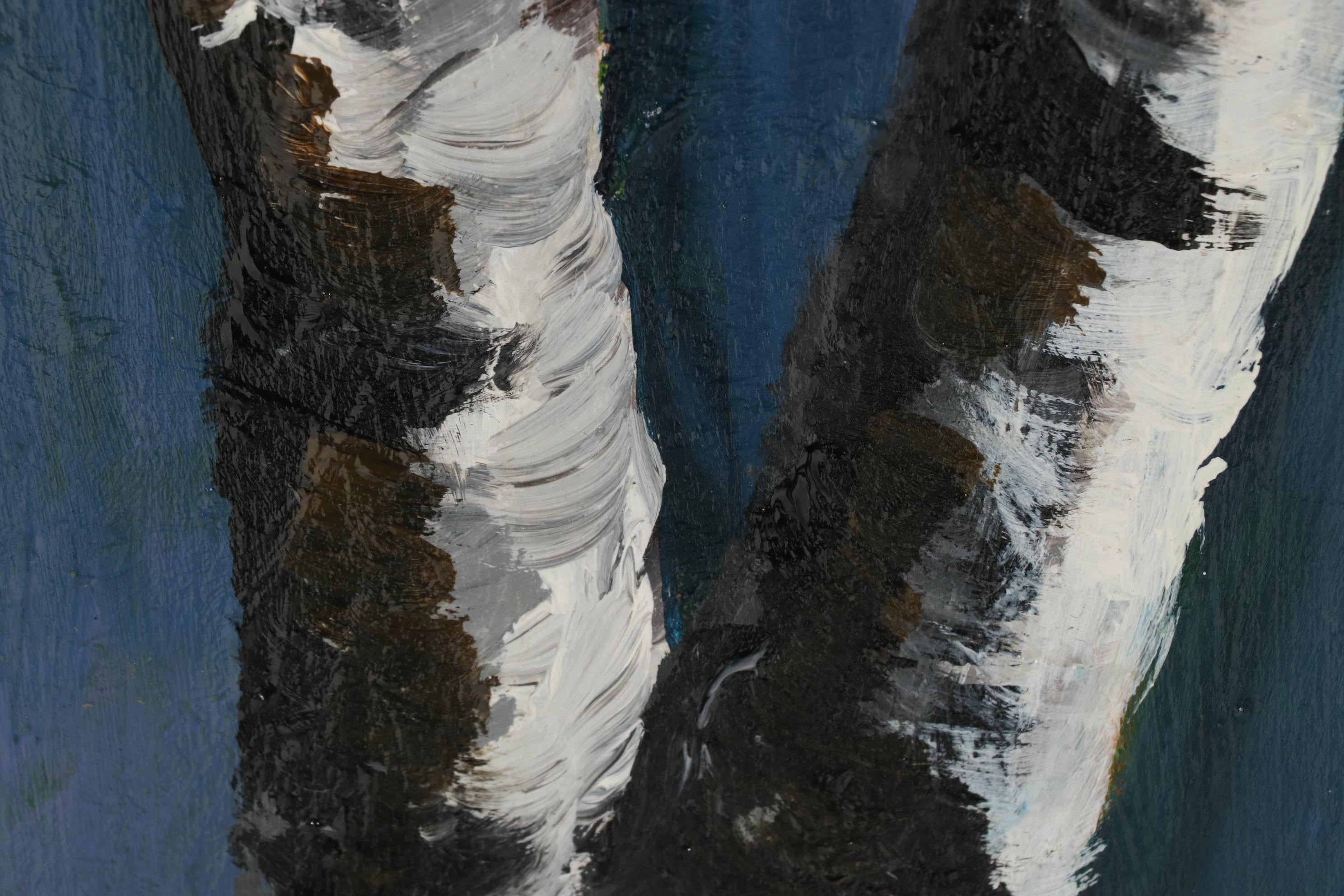 Acrylic Painting of Birch Branches