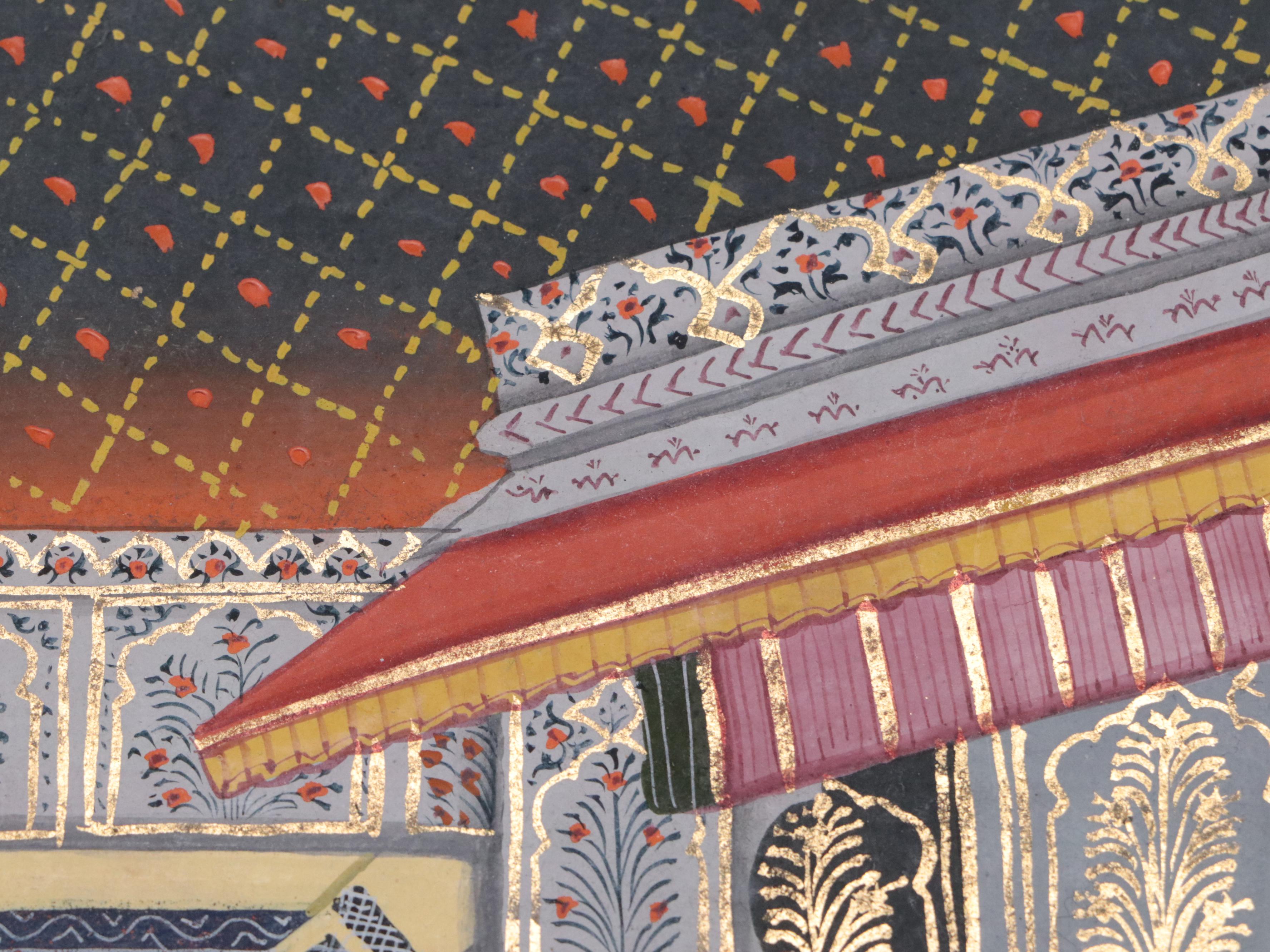 Mughal Indian Rajasthani Ragamala Gouache Painting, 18th to 19th Century