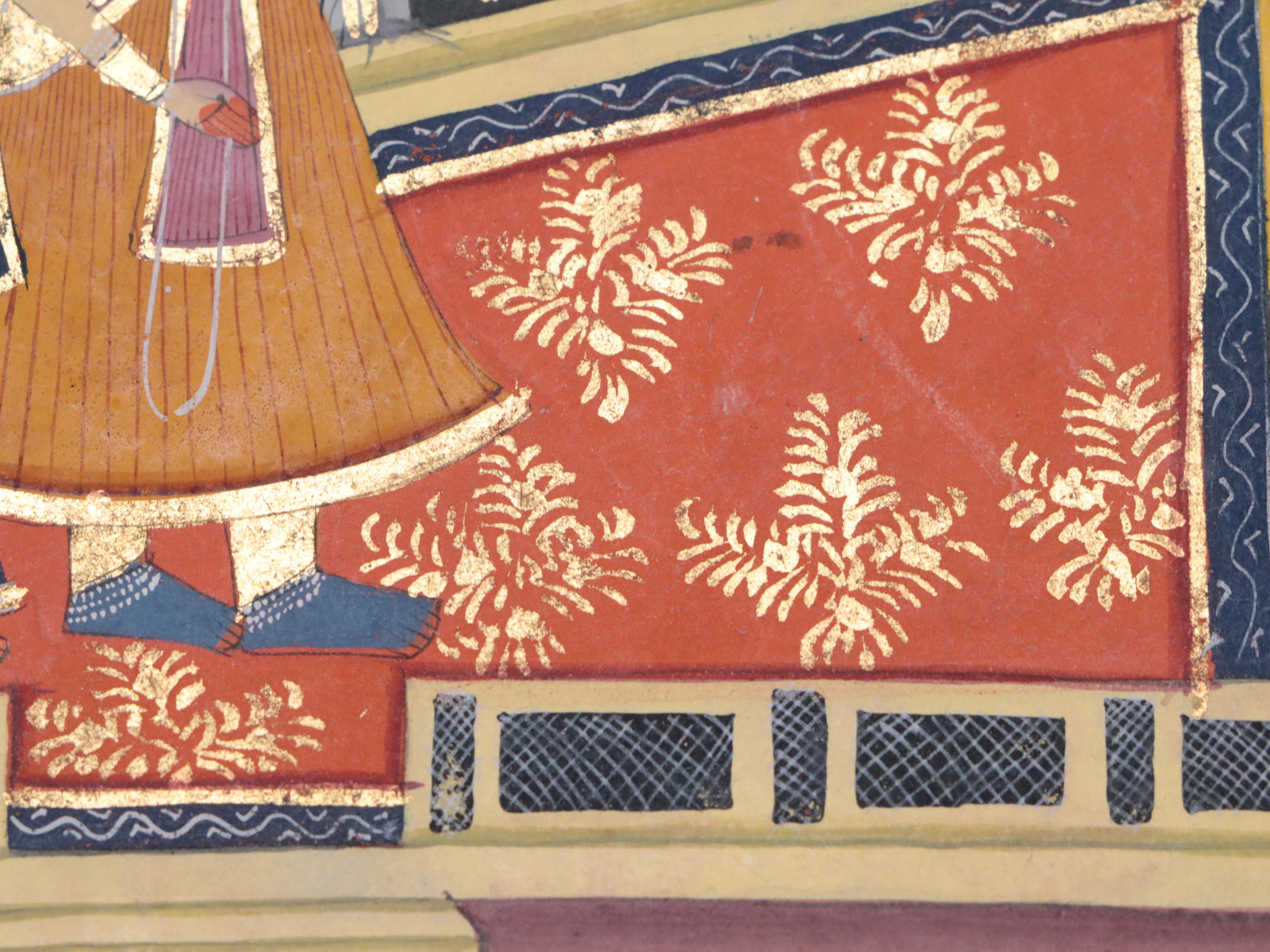 Mughal Indian Rajasthani Ragamala Gouache Painting, 18th to 19th Century