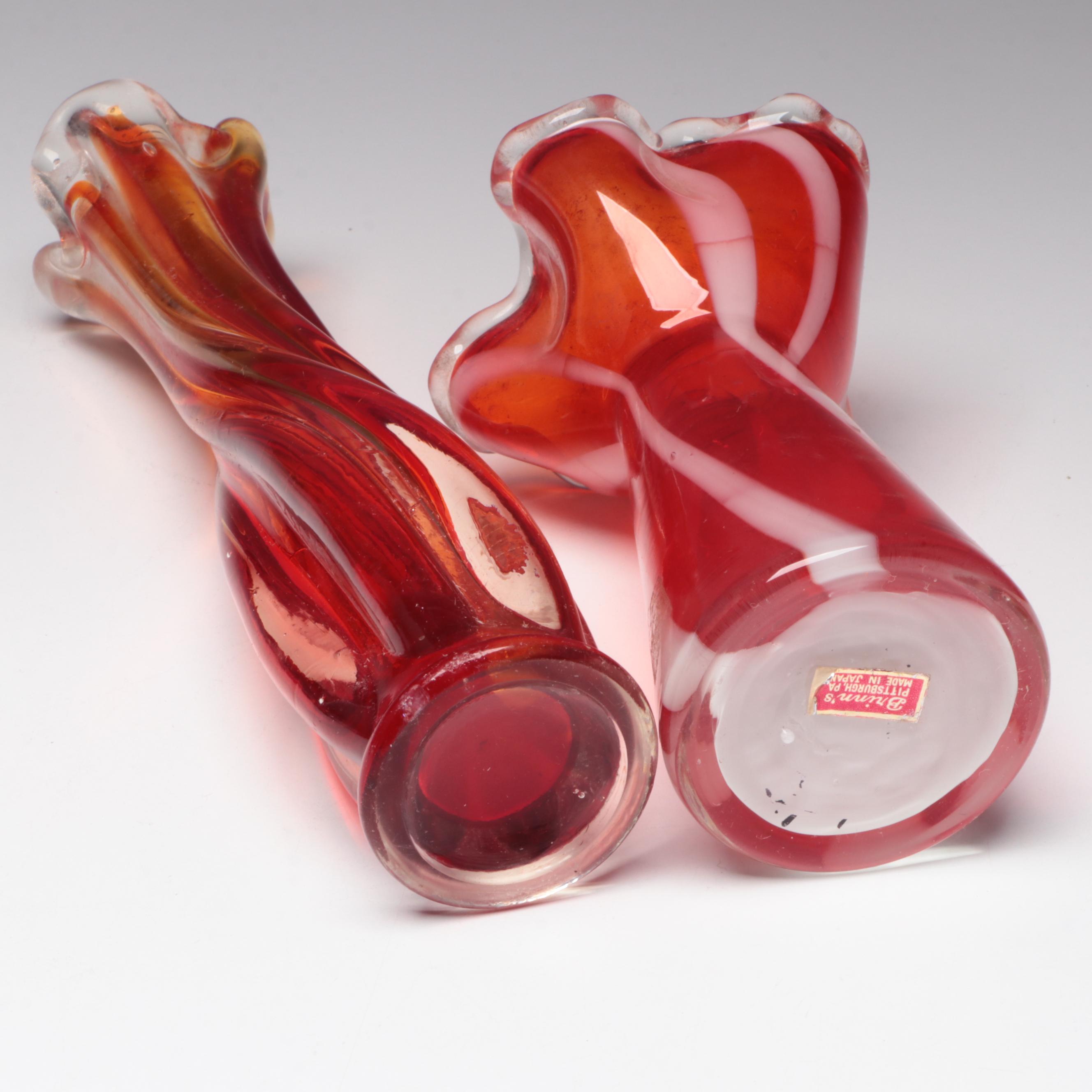 Brinn's, Fenton with Other Amberina Glass Vases, Bowl, Candy Dish and More