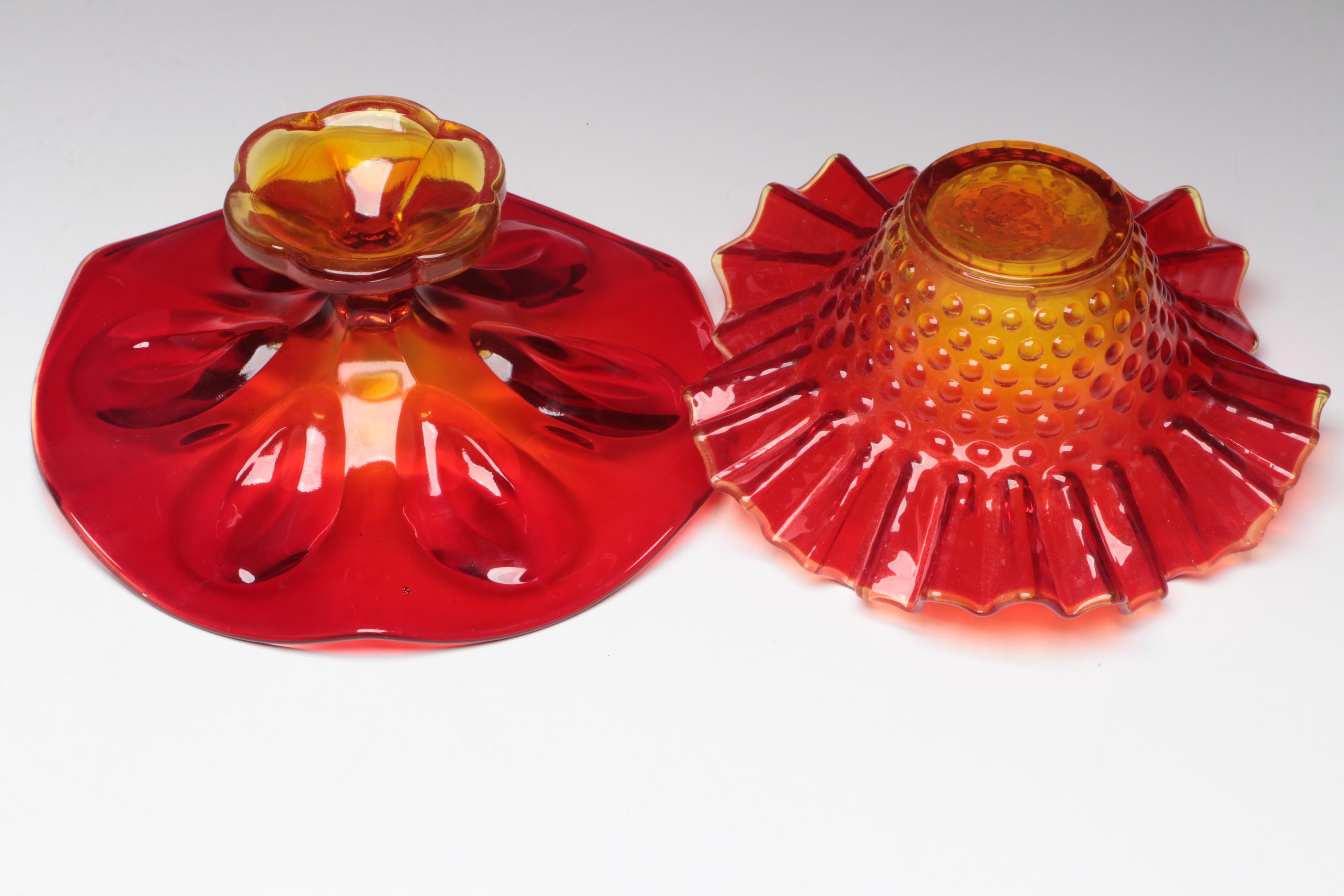 Brinn's, Fenton with Other Amberina Glass Vases, Bowl, Candy Dish and More