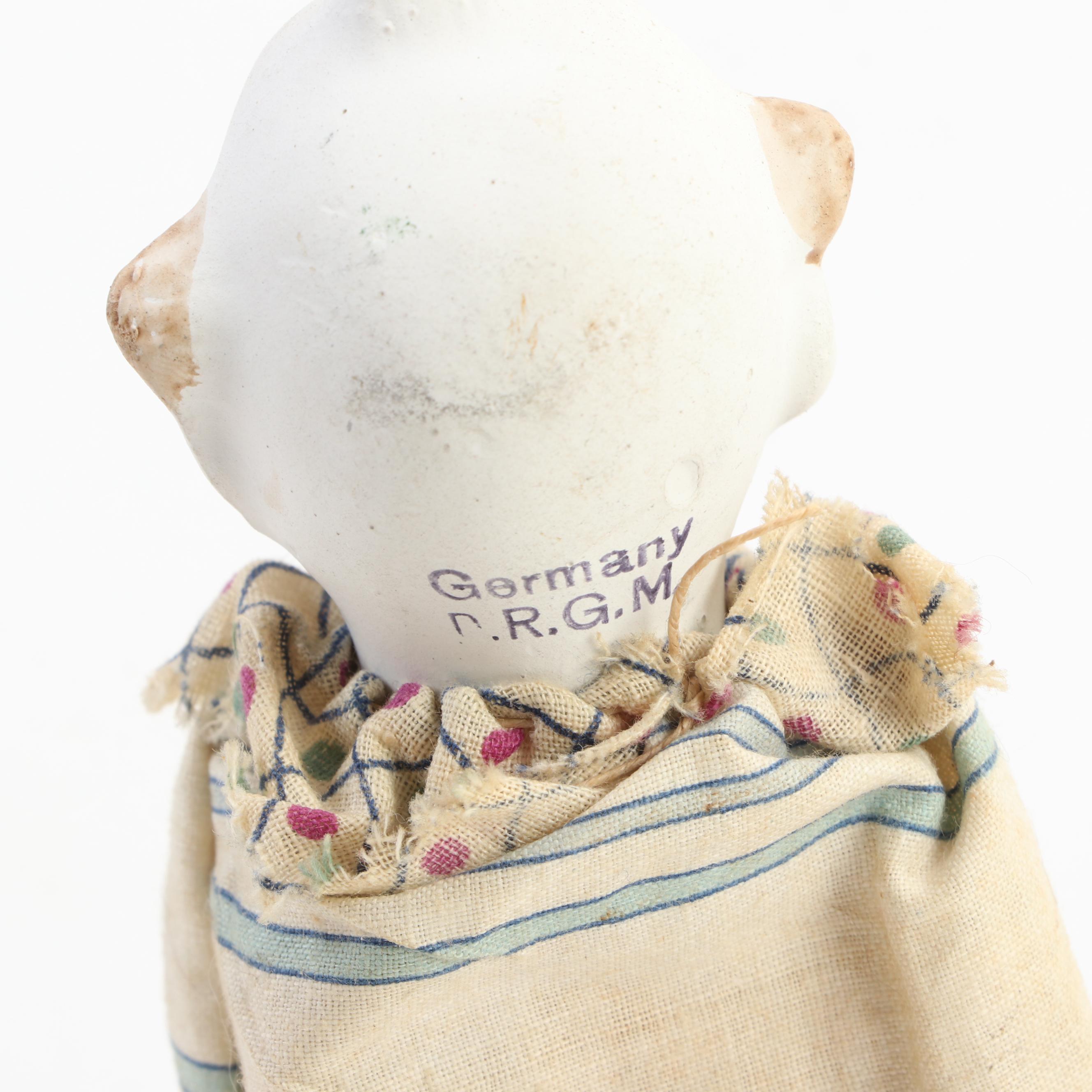 German Clown Squeeze Toy with Other Figurines and Miniatures in Letterpress Box