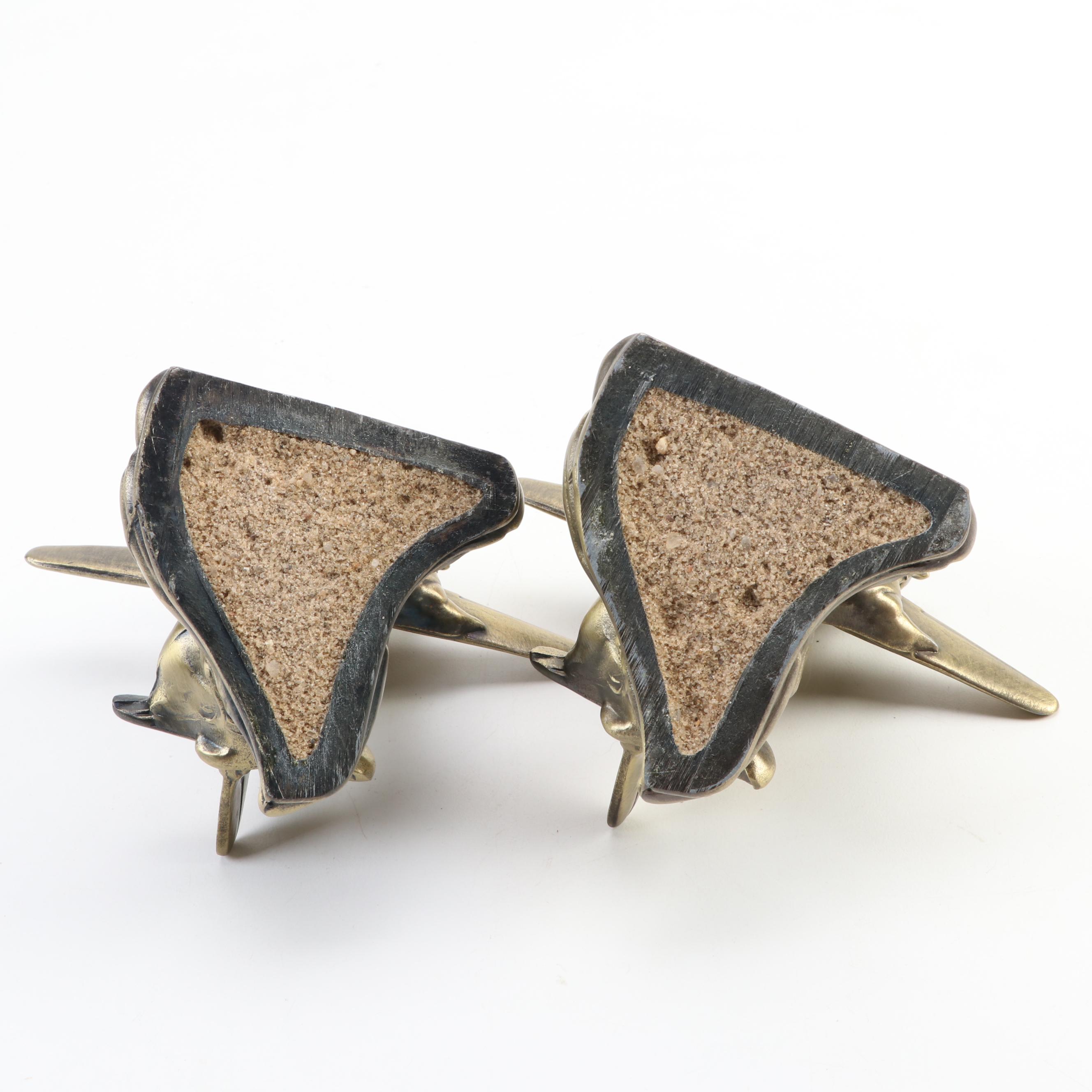 Sarsaparilla Designs Art Deco Style Brass Airplane Bookends