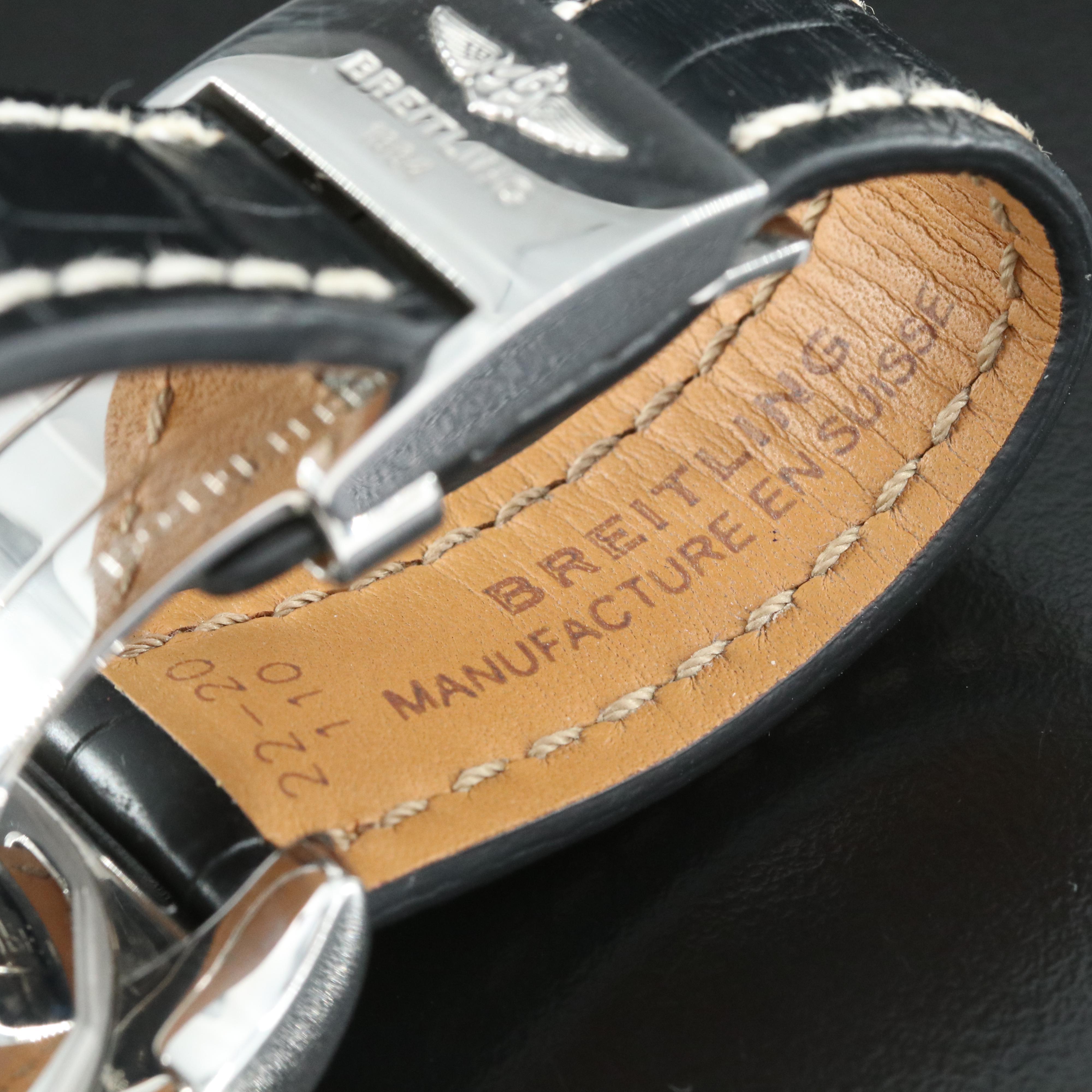 Breitling Chronomat 44 GMT Black Steel B04 Leather Automatic Watch