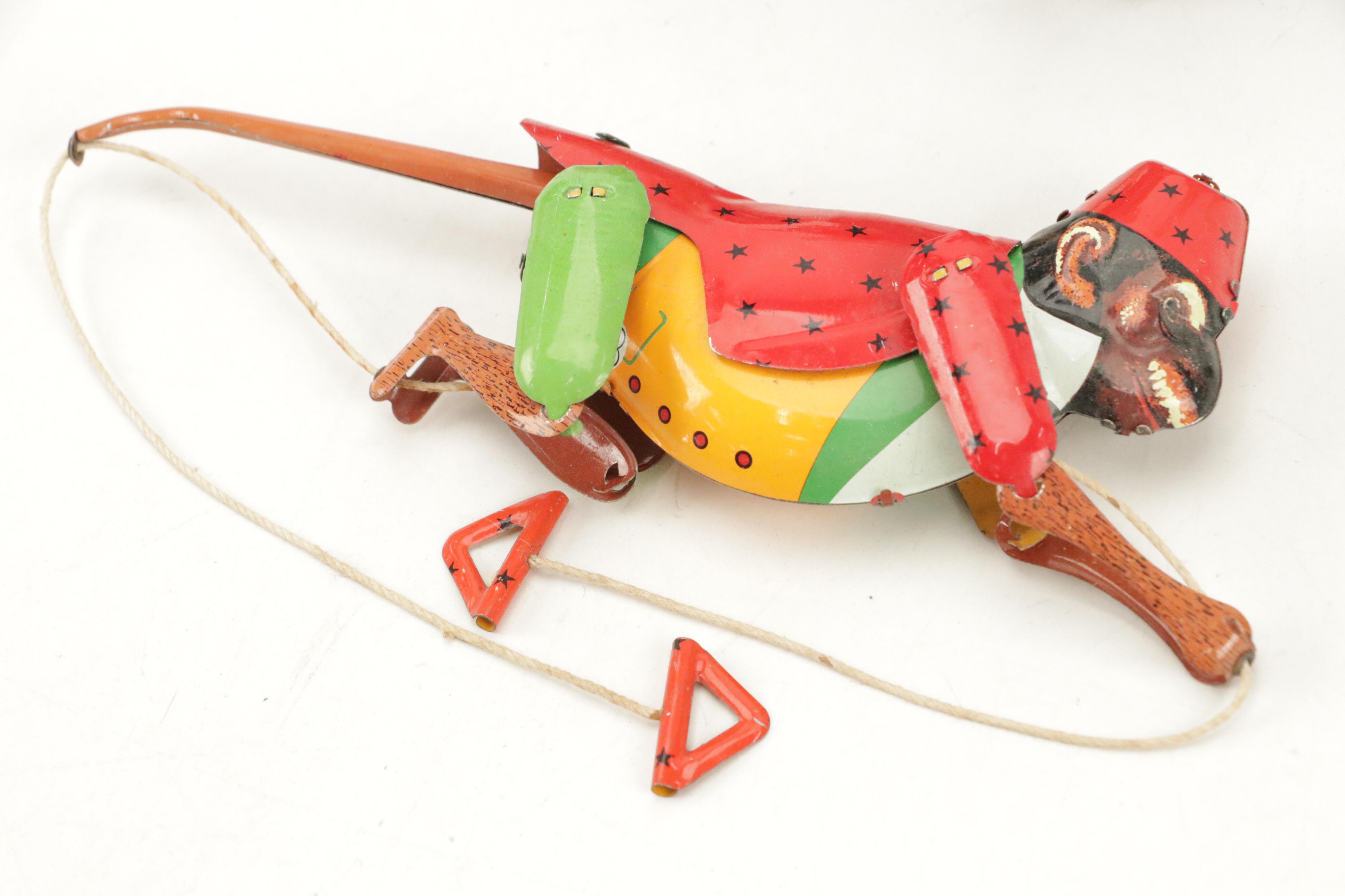 Tin Lithograph Wind-Up Circus, Xylophone and More Toys
