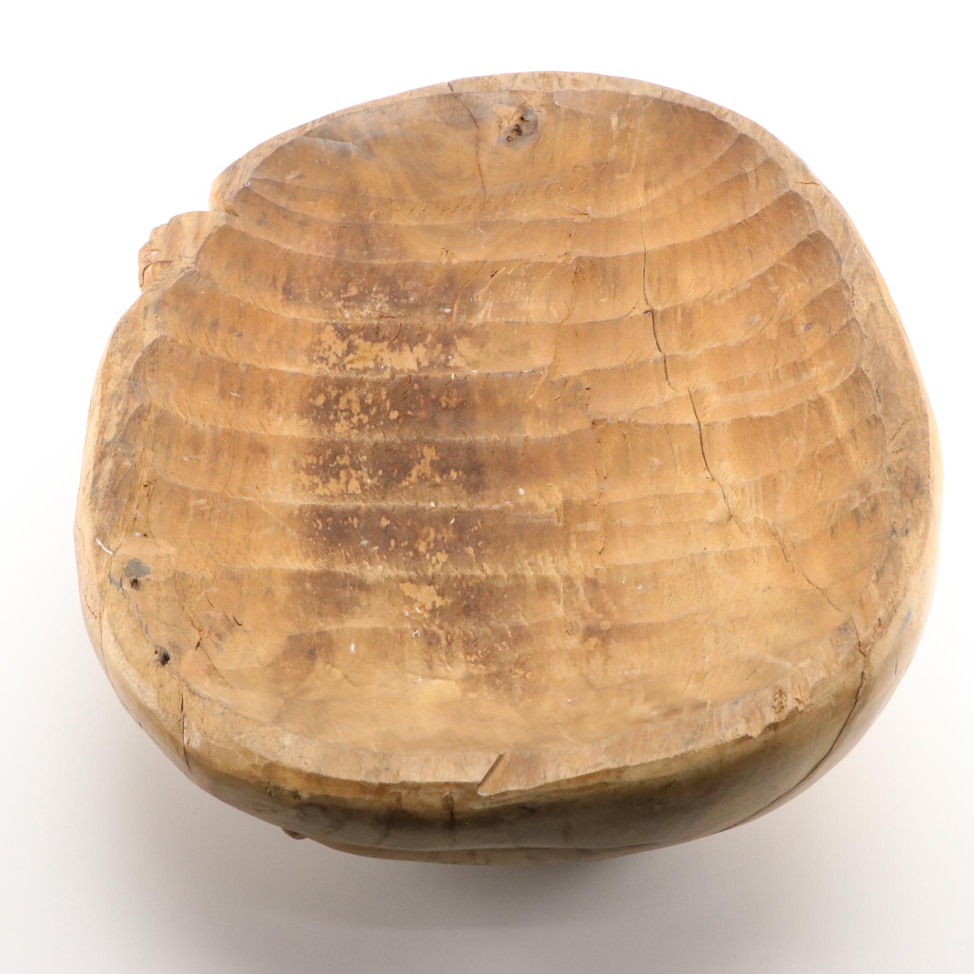 Mexican Folk Art Carved Wood Sculpture of Mother Cat and Kittens