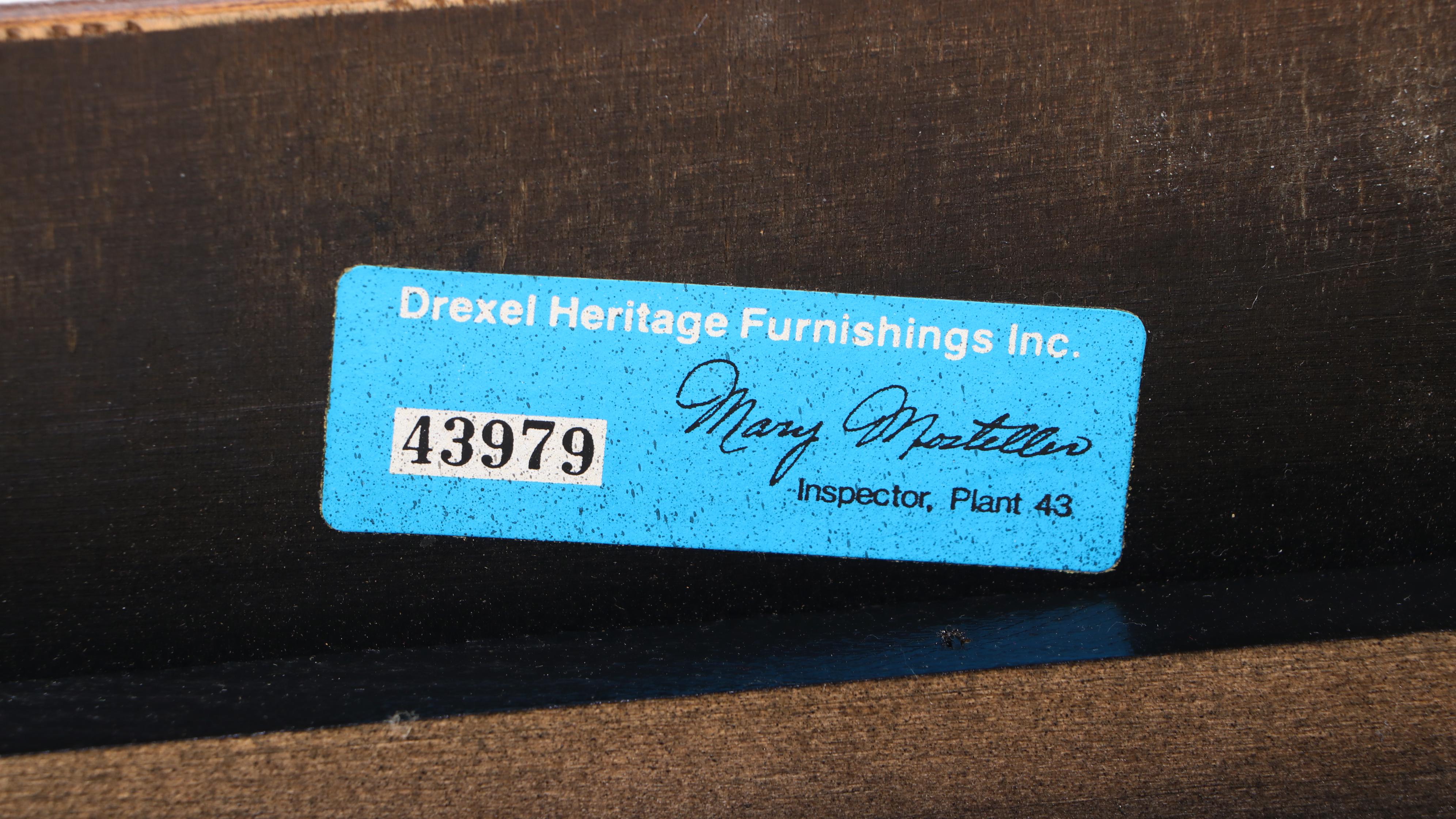 Drexel Heritage Chinese Style Black-Lacquered, Elm, and Glass Top Coffee Table