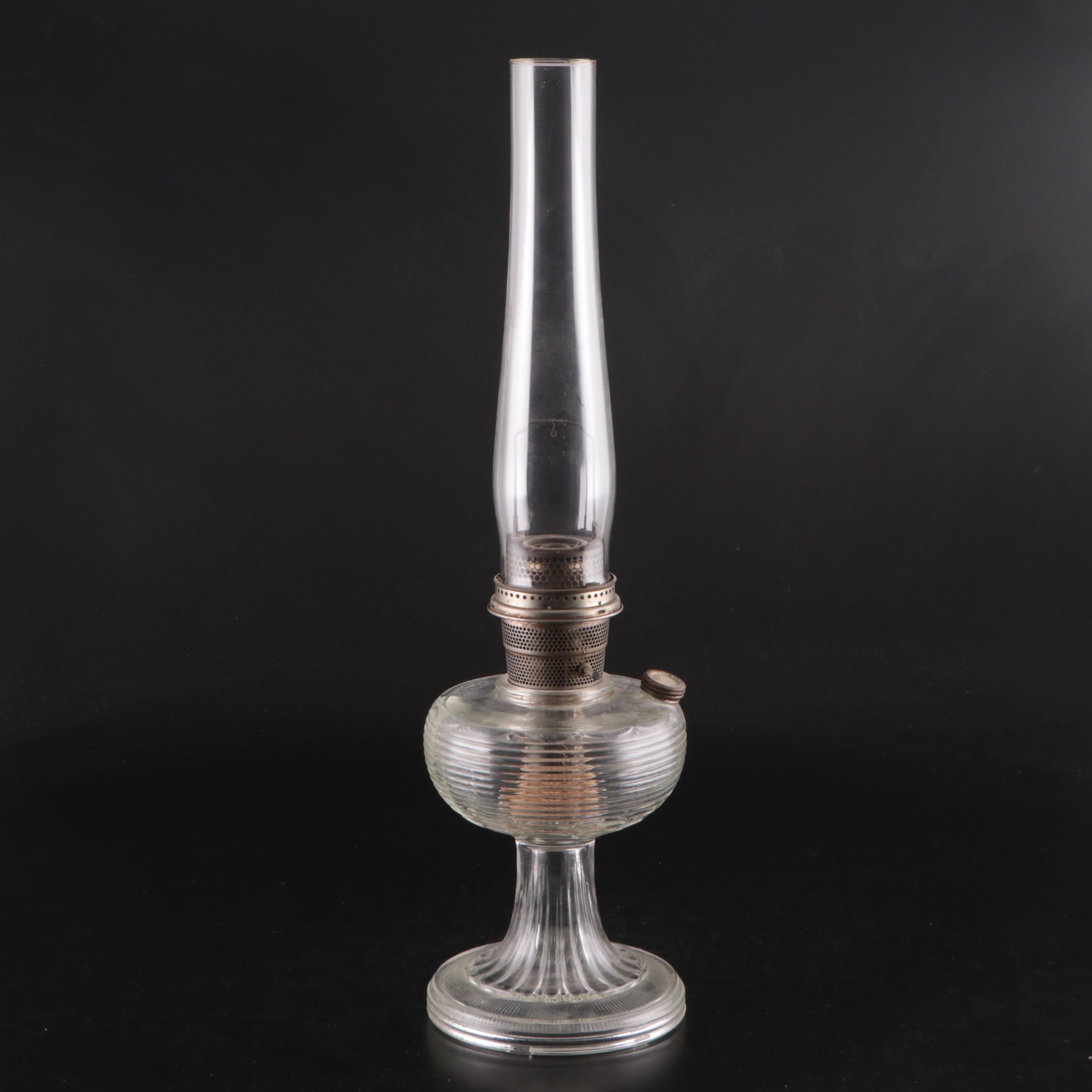 Mantle Lamp Co. Aladdin Oil Lamp with Other Pressed Glass Oil Lamp