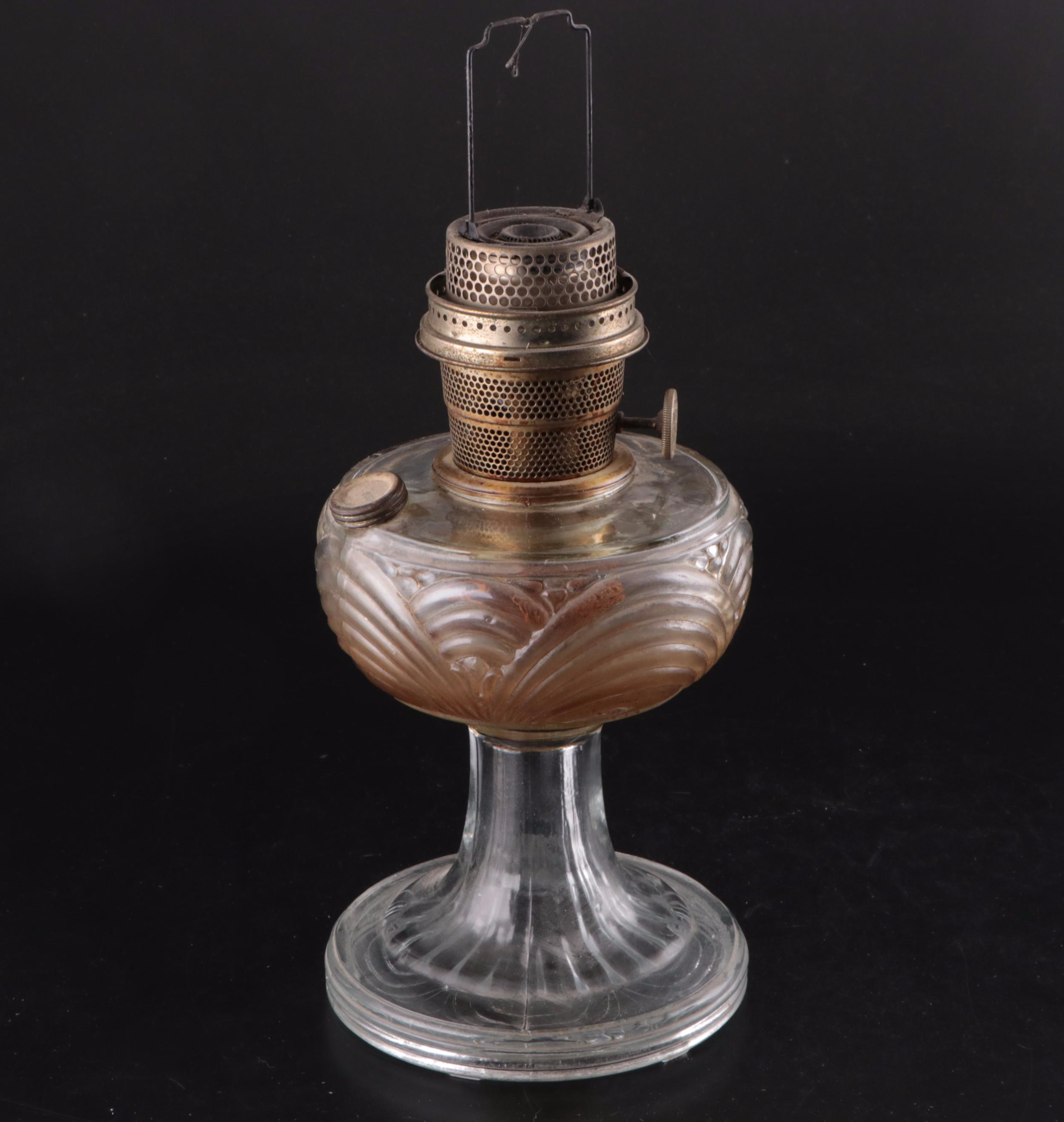 Mantle Lamp Co. Aladdin Oil Lamp with Other Pressed Glass Oil Lamp