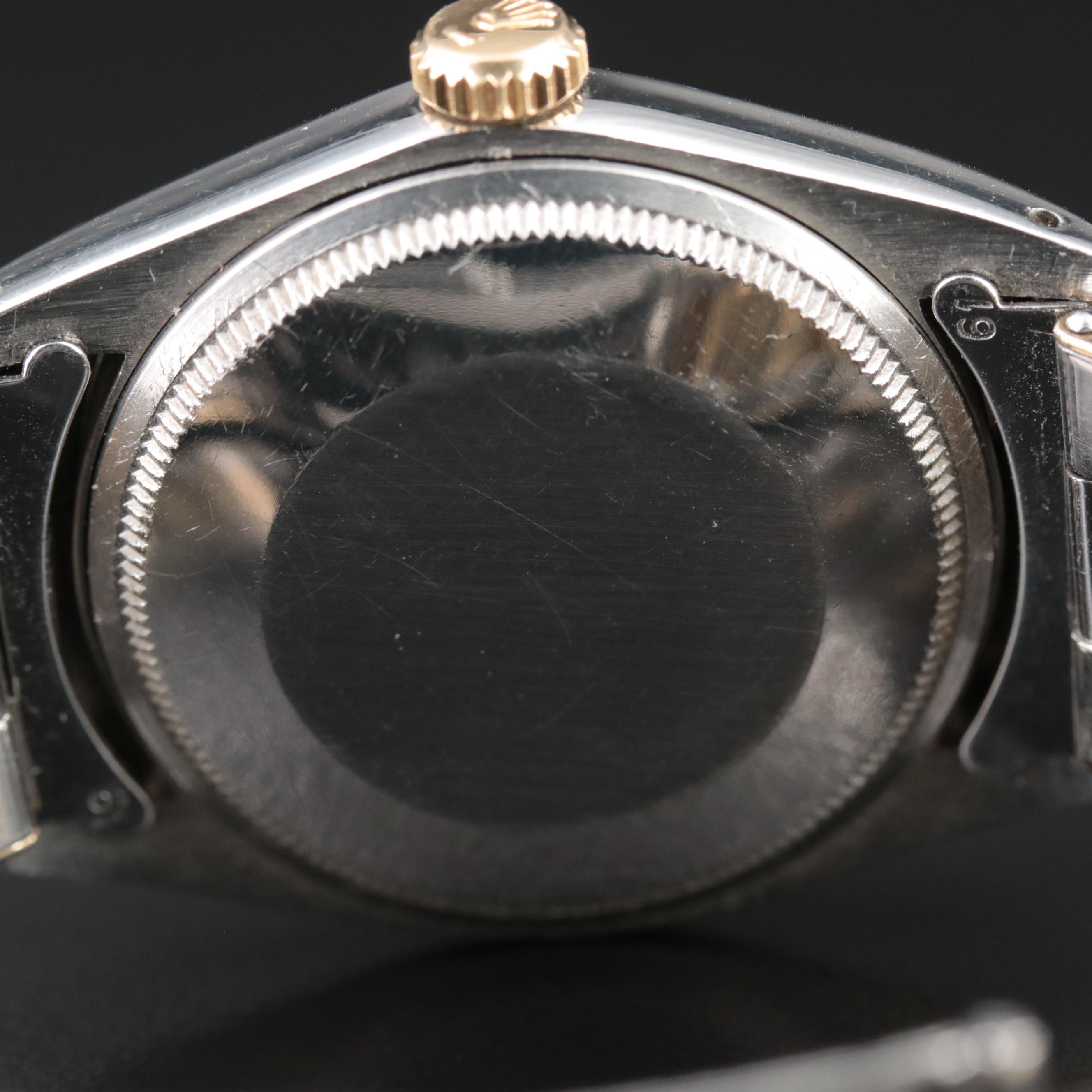 Rolex Date 34MM Gold and Steel Bracelet Rivet Champagne Automatic Watch