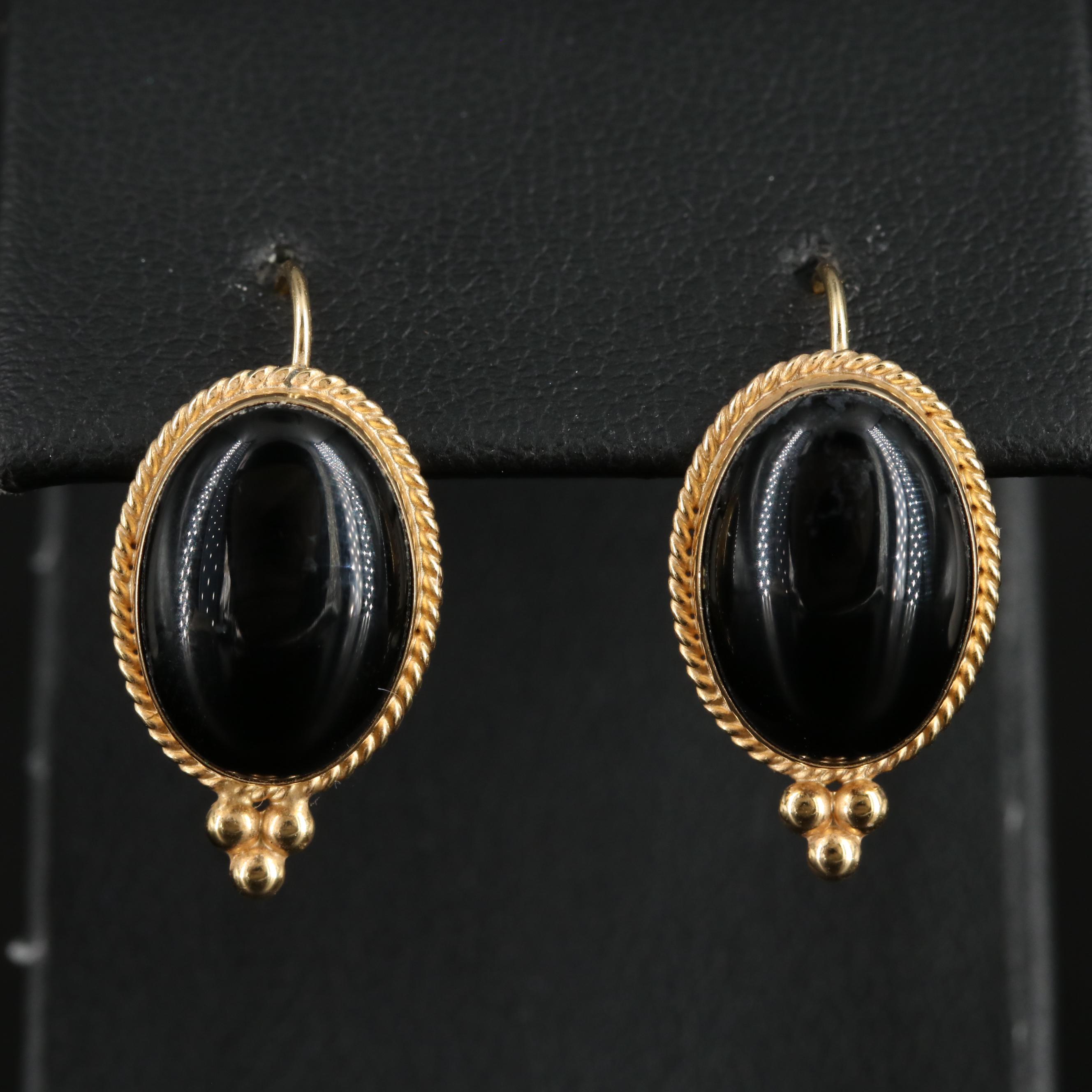 14K Black Onyx Earrings