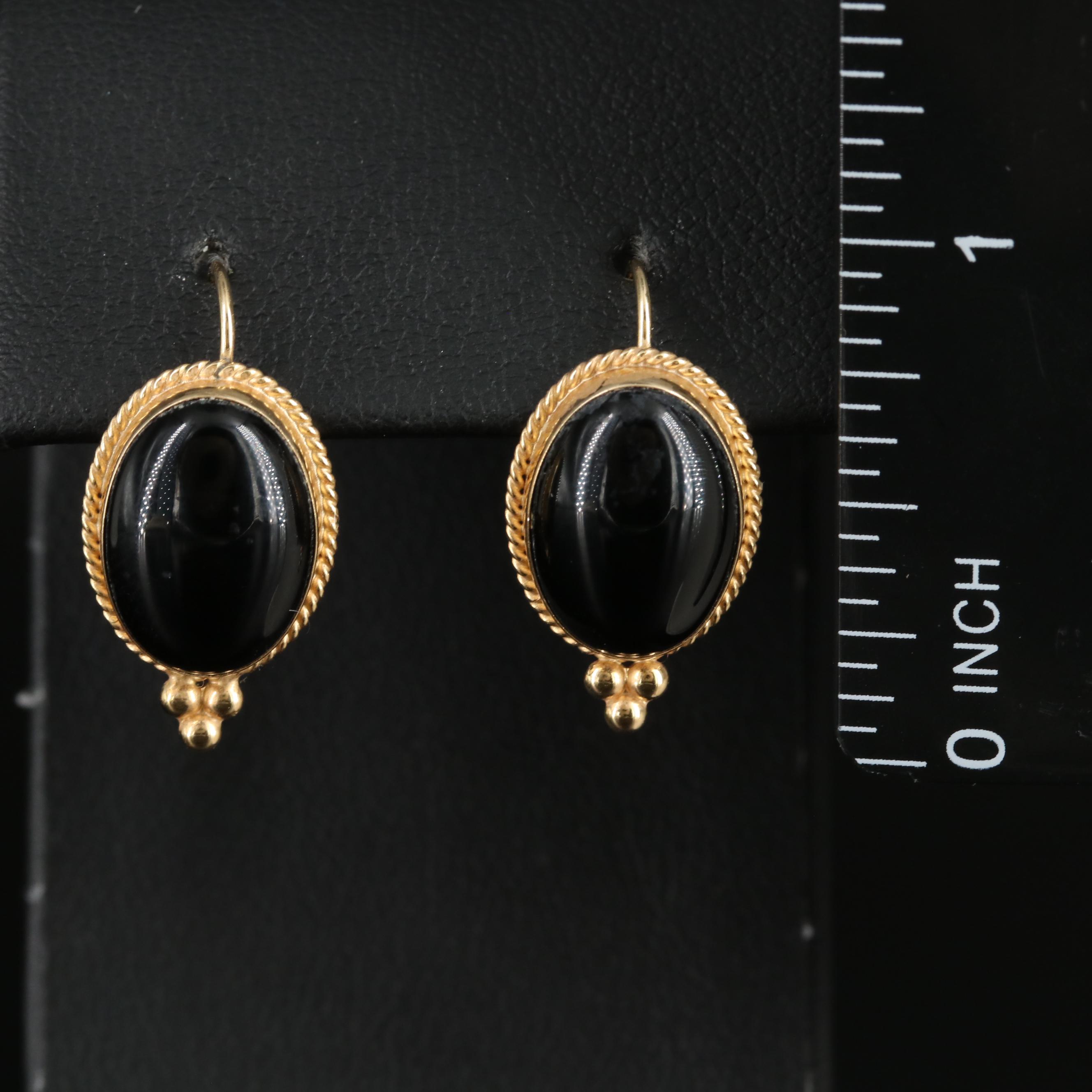 14K Black Onyx Earrings