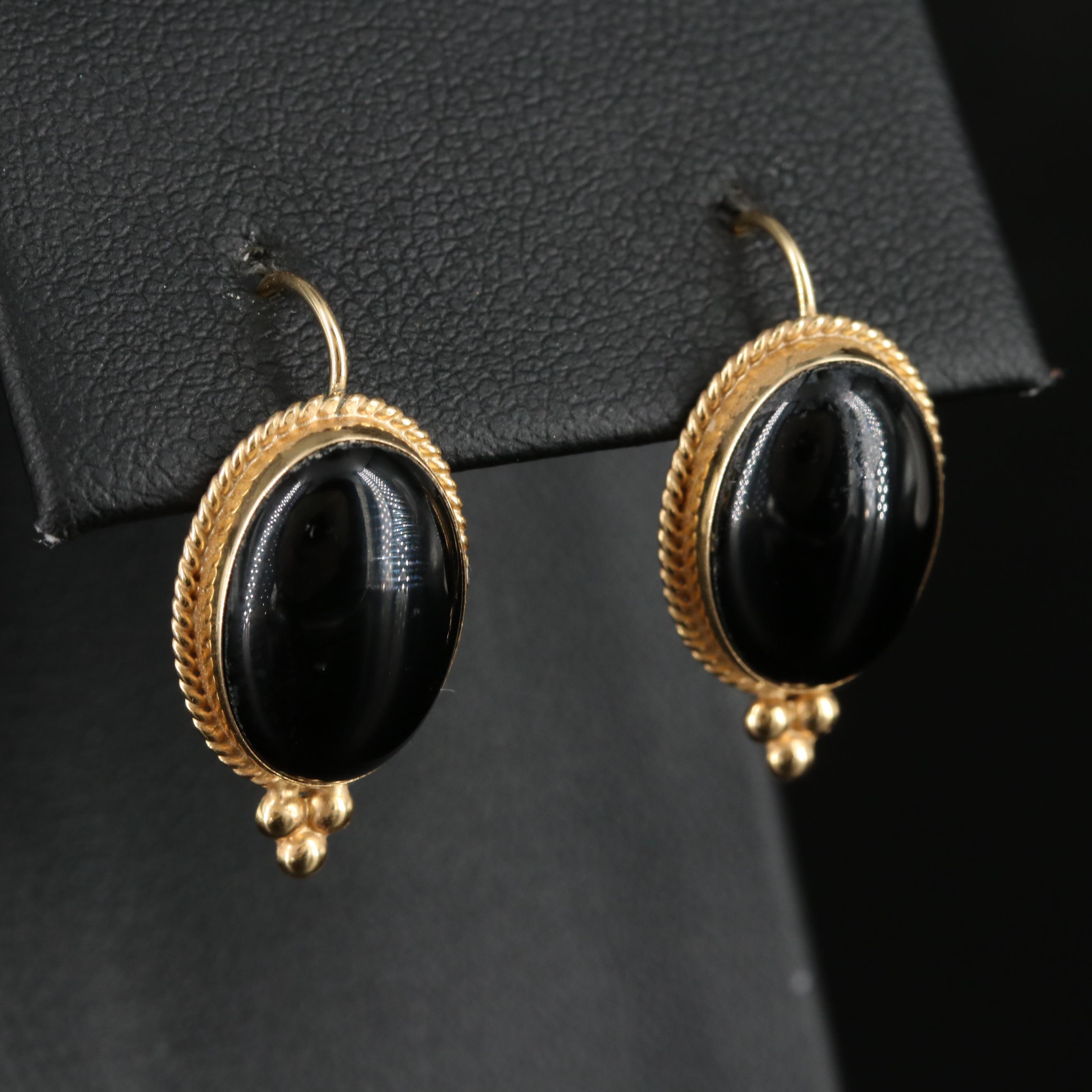 14K Black Onyx Earrings