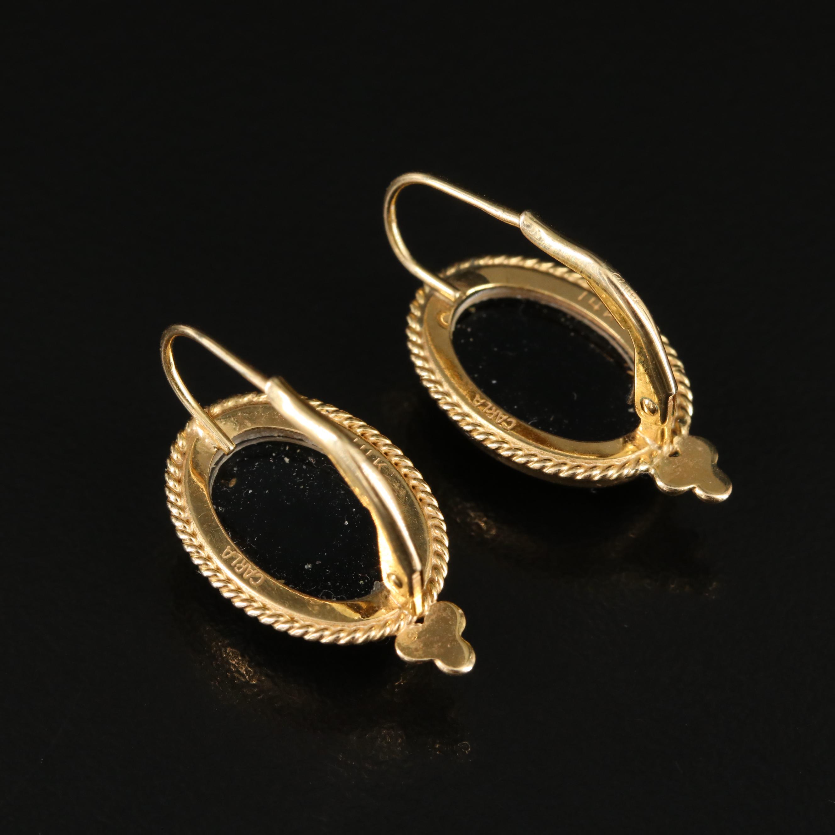 14K Black Onyx Earrings