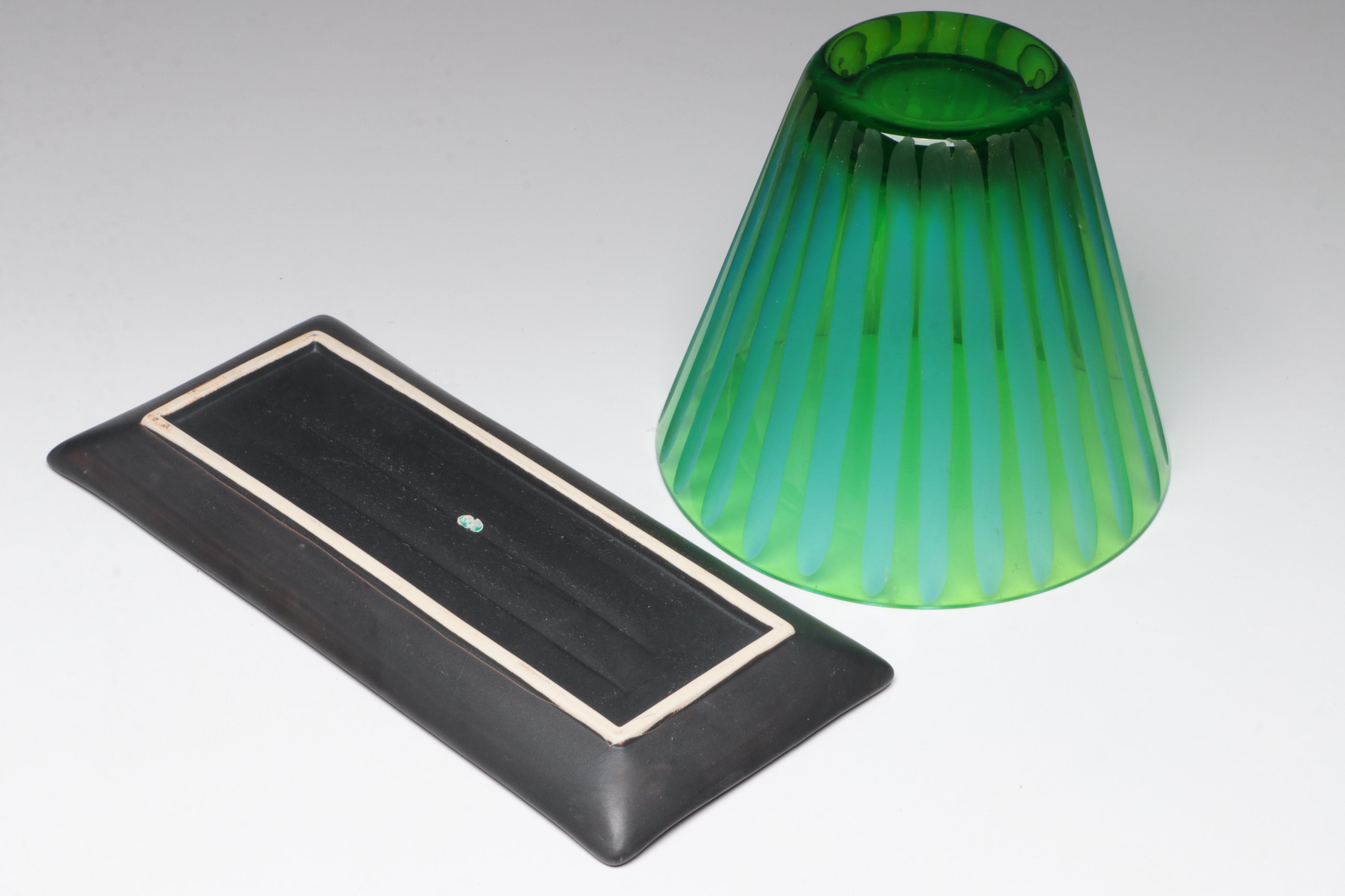 Vaseline Glass with Other Glass Vases, Candy Dishes, Pitcher and More