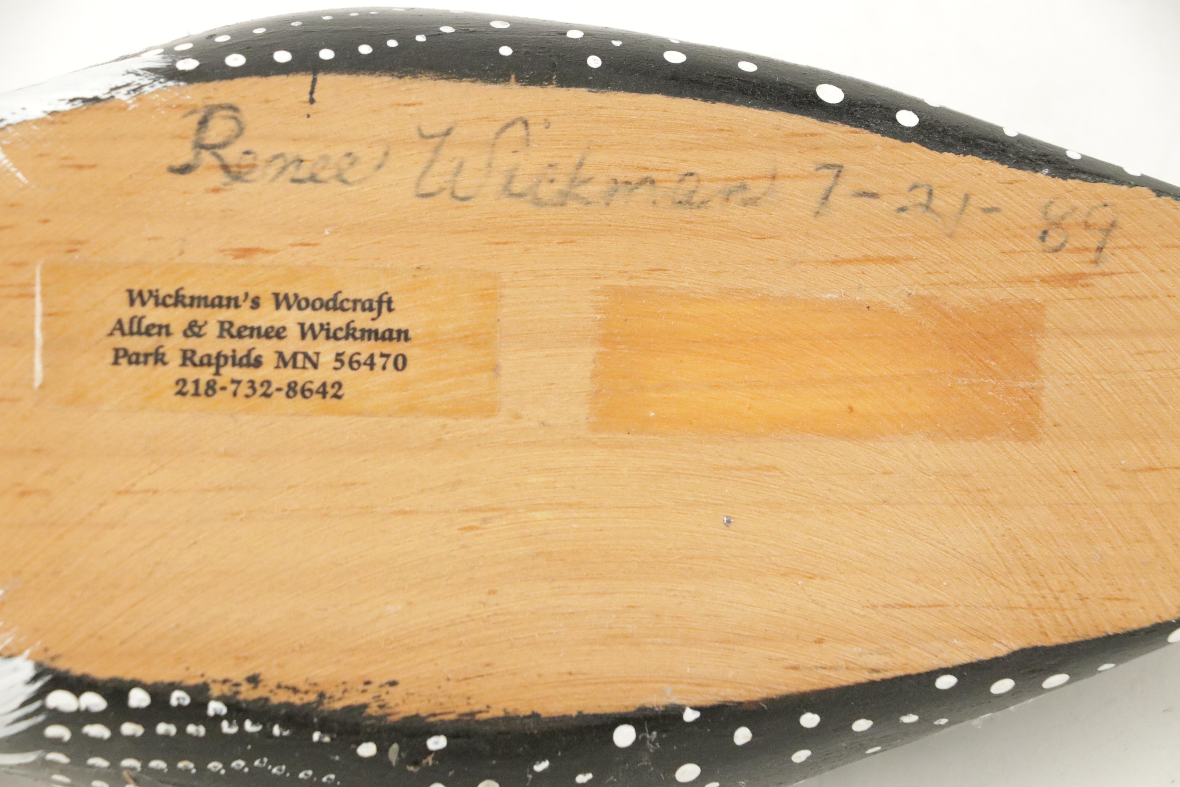 Signed Renee Wickman "Common Loon" Figurine with Other Carved Duck Figurines