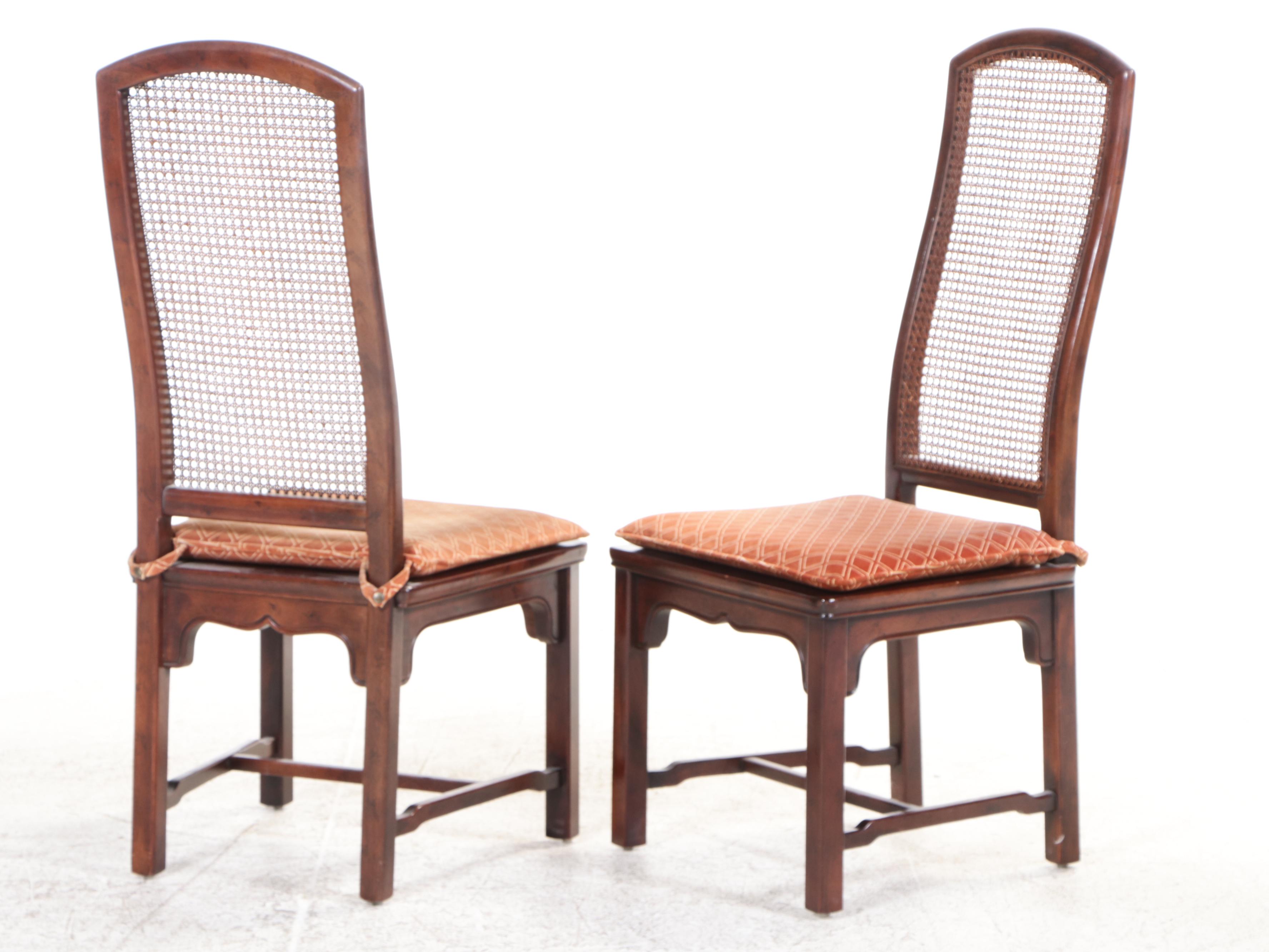 Seven-Piece Henredon Chinese Style Walnut Dining Set