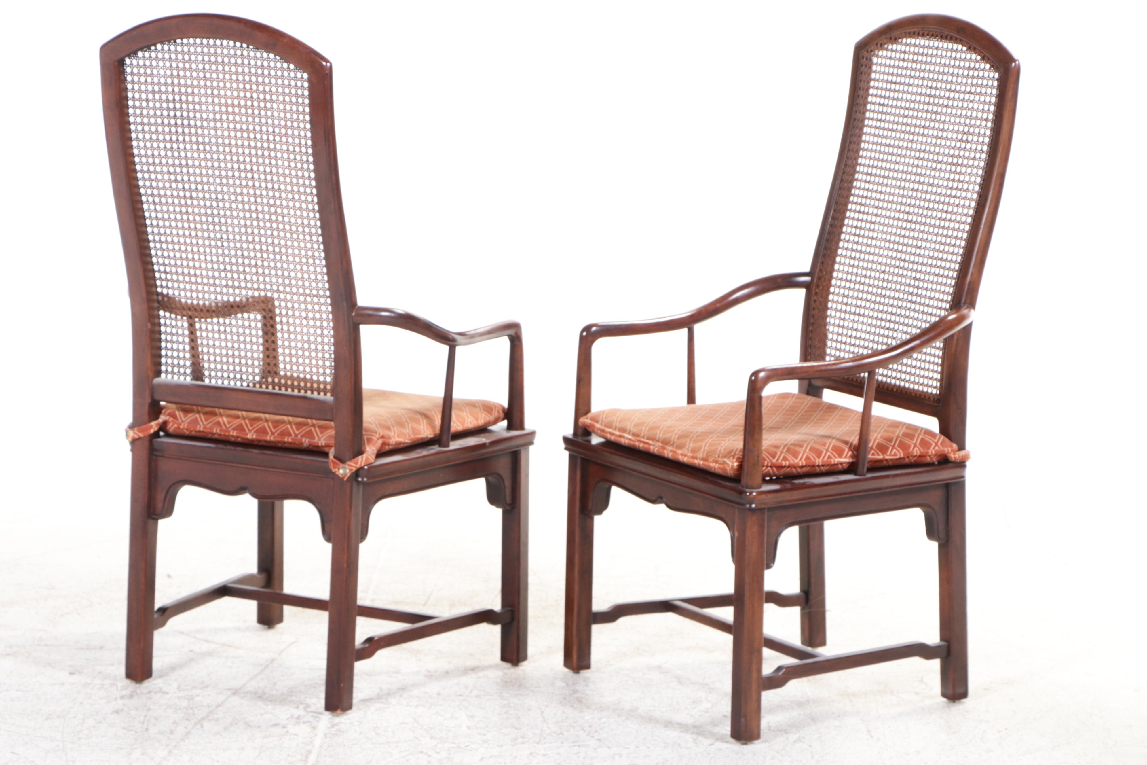 Seven-Piece Henredon Chinese Style Walnut Dining Set