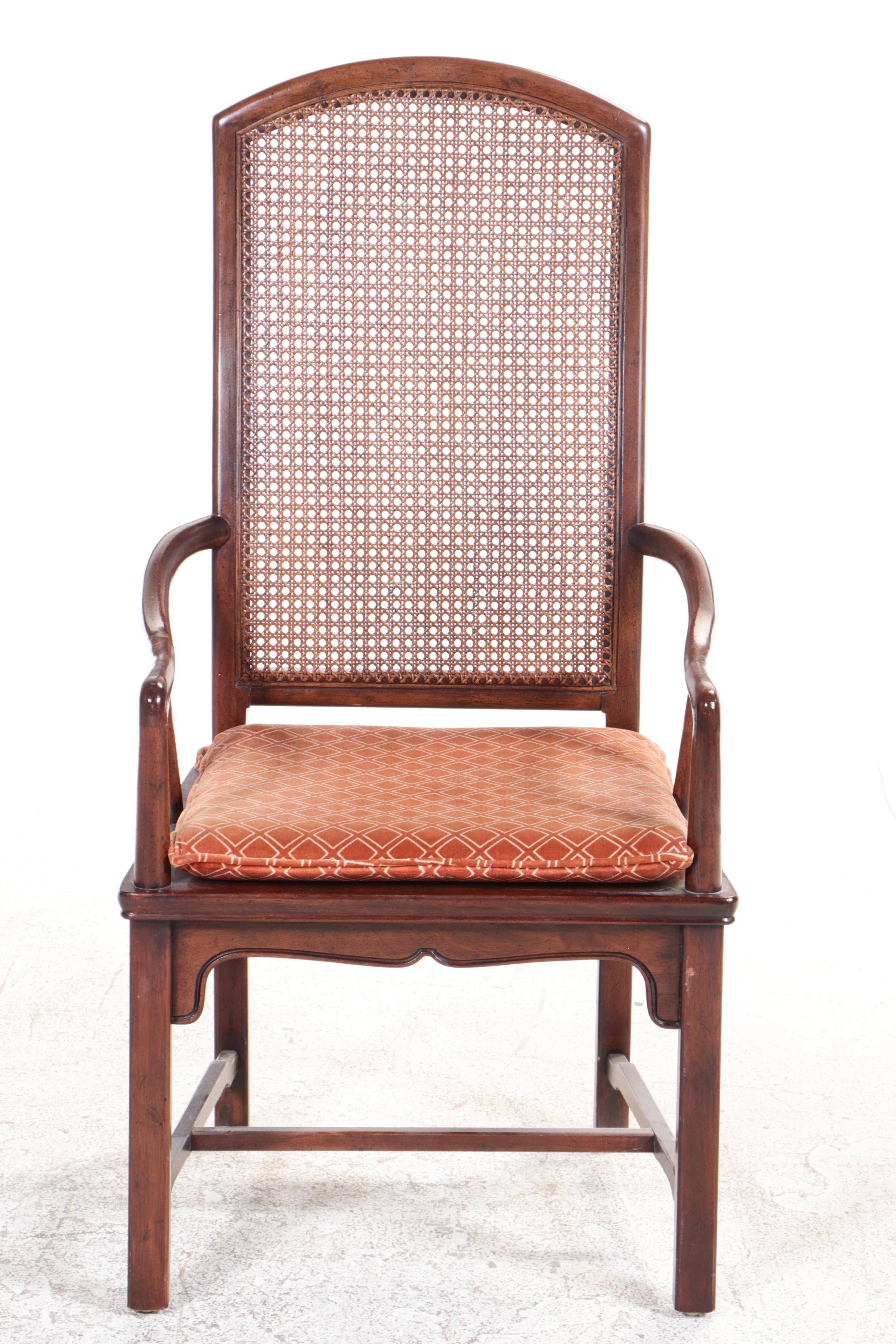 Seven-Piece Henredon Chinese Style Walnut Dining Set