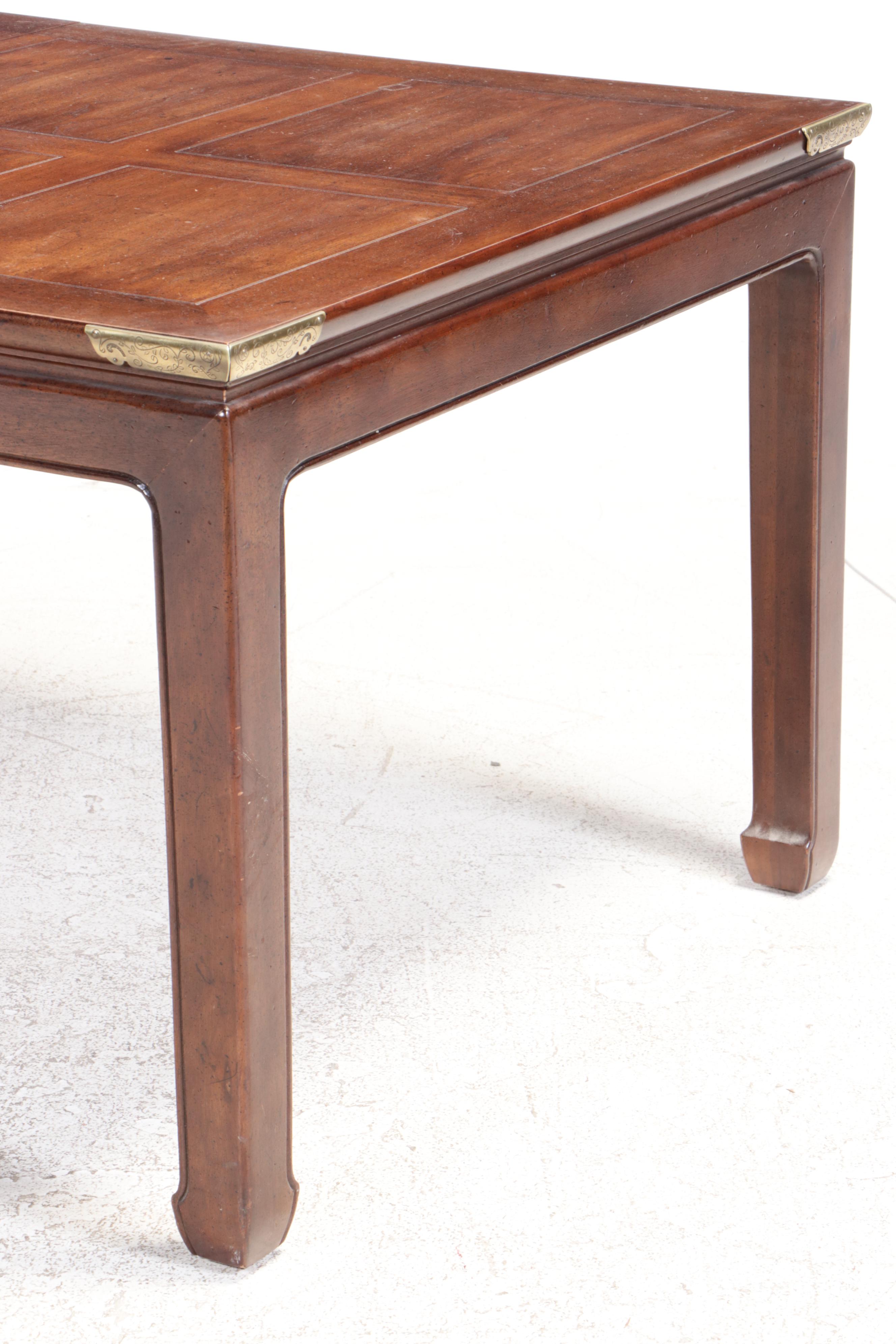 Seven-Piece Henredon Chinese Style Walnut Dining Set