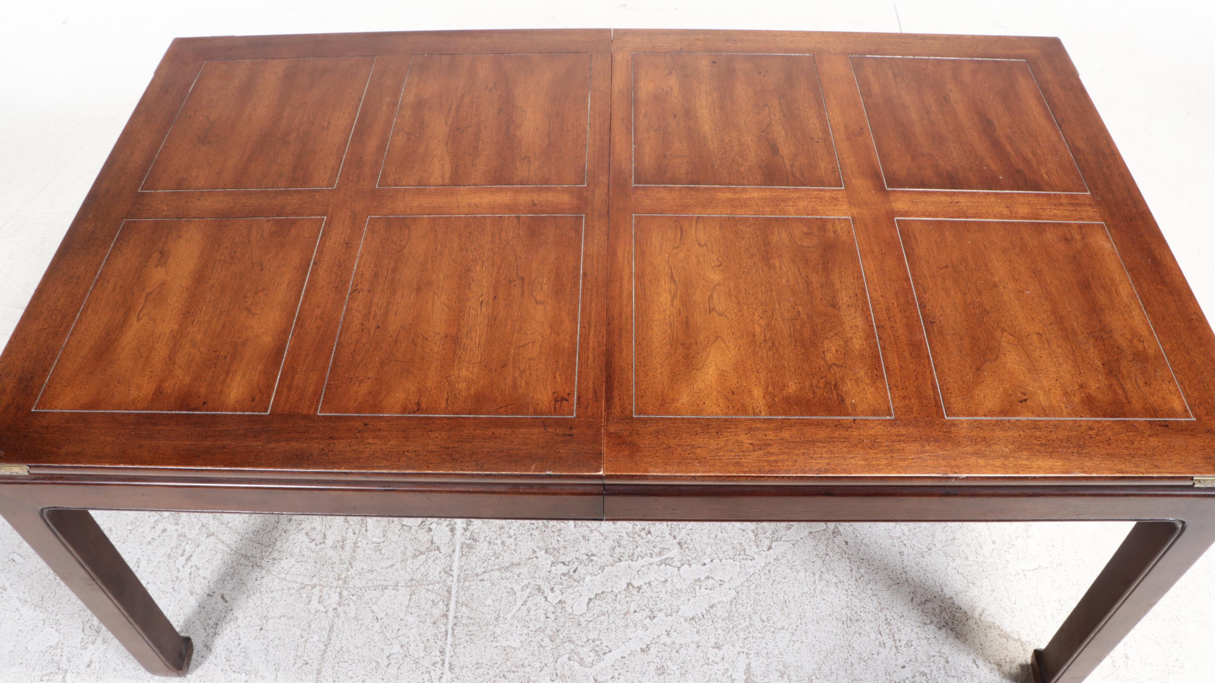 Seven-Piece Henredon Chinese Style Walnut Dining Set