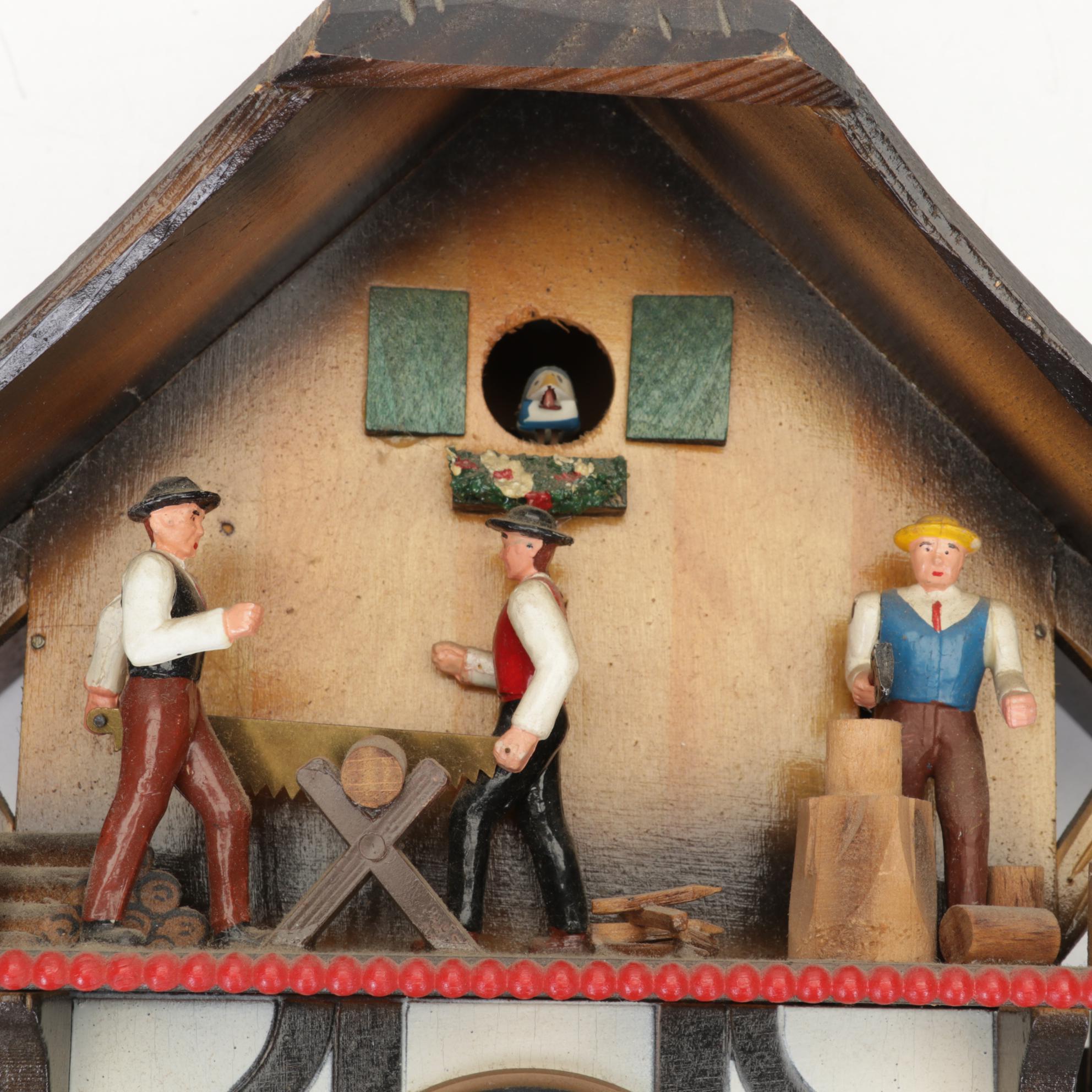 West German E. Schmeckenbecher Black Forest Chalet Cuckoo Clock