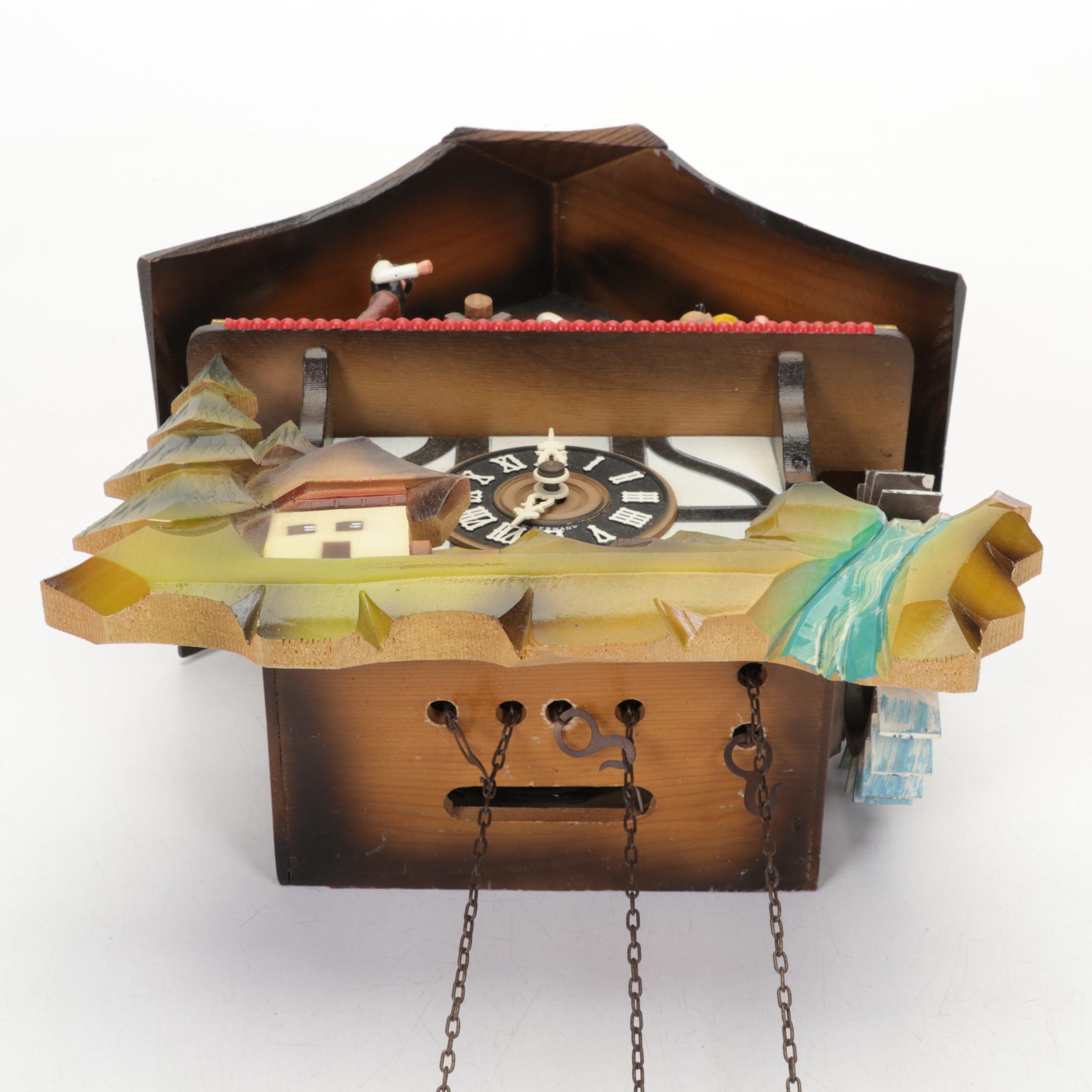 West German E. Schmeckenbecher Black Forest Chalet Cuckoo Clock