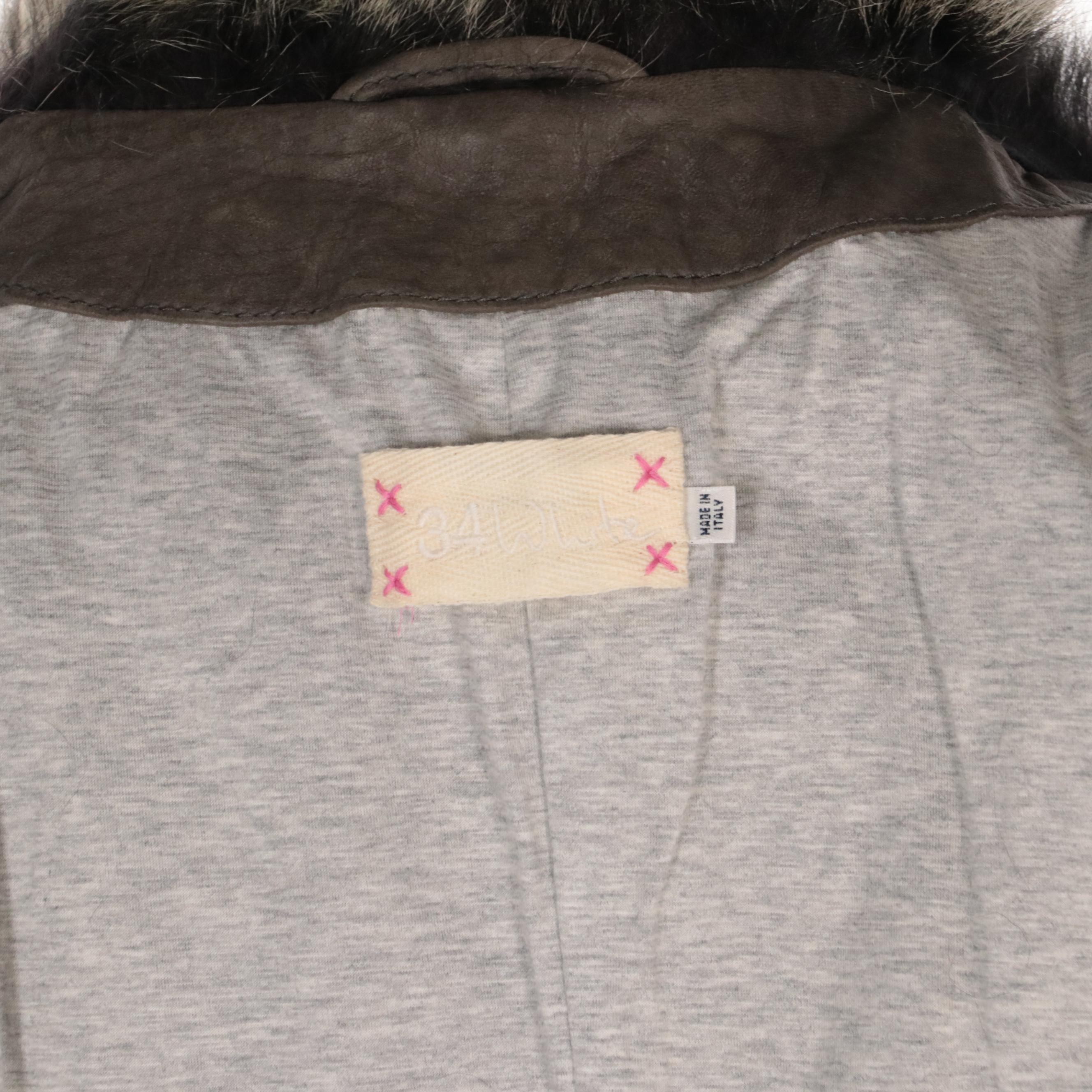 34White Vest in Goat Fur and Leather