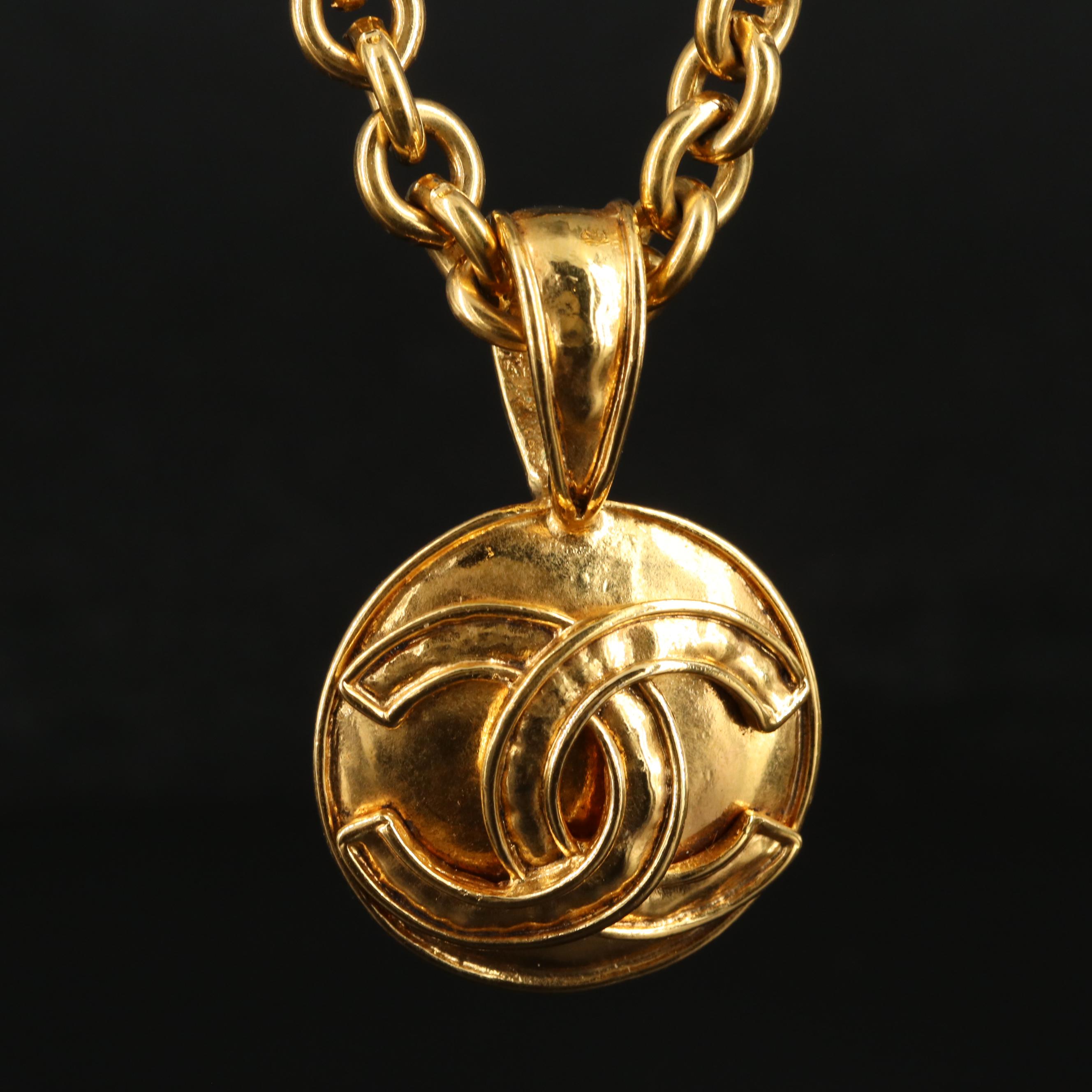 Chanel Logo Pendant Necklace