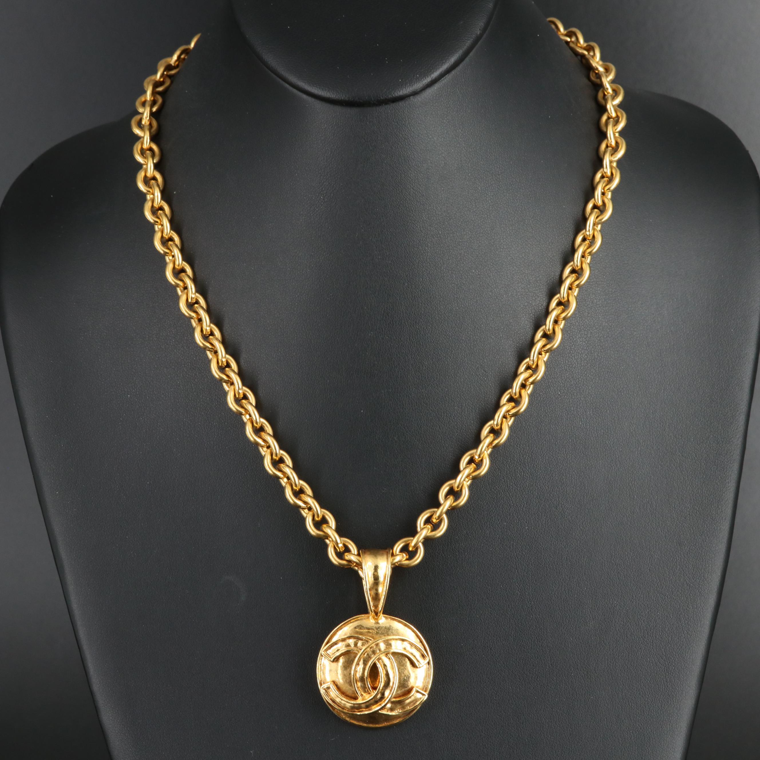Chanel Logo Pendant Necklace