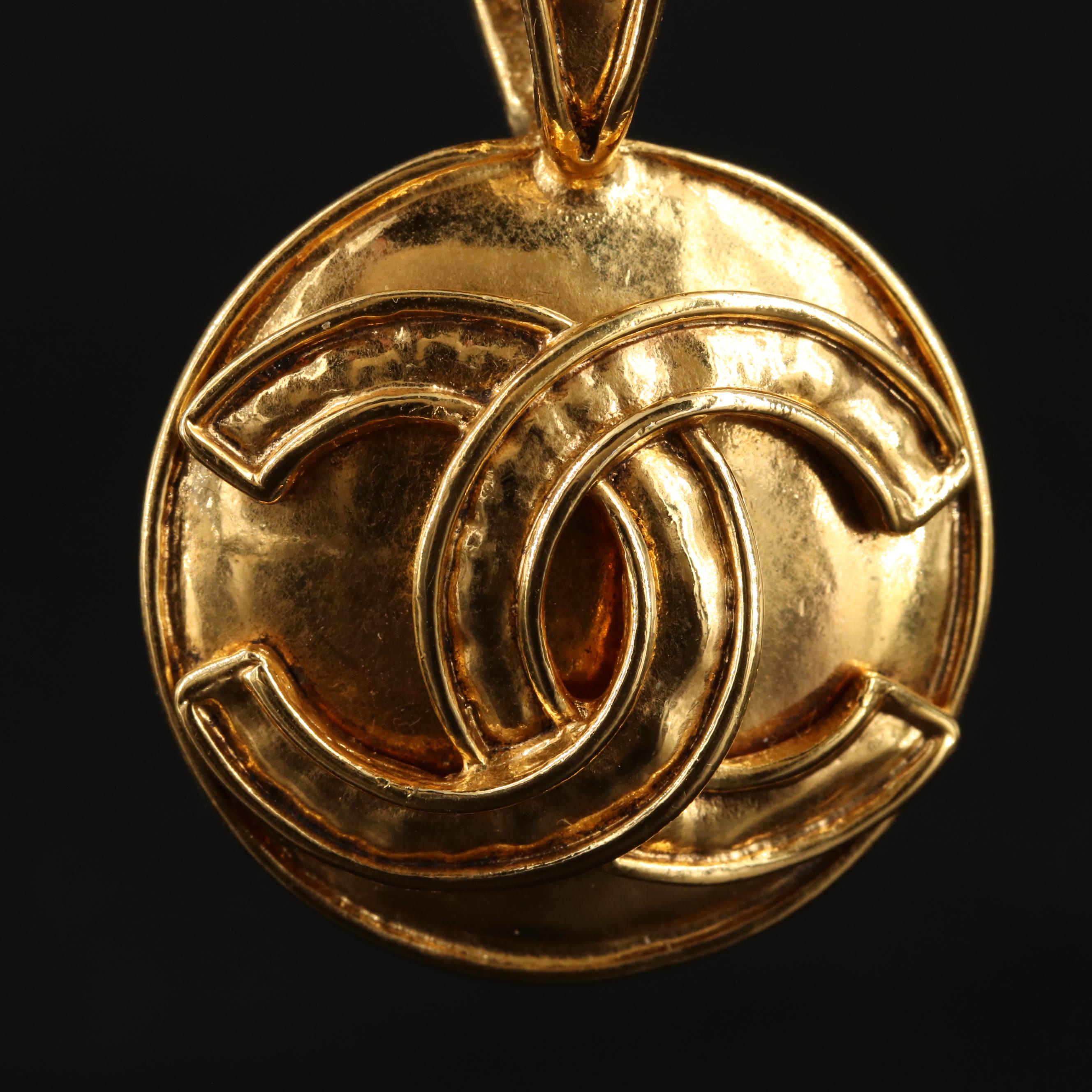 Chanel Logo Pendant Necklace