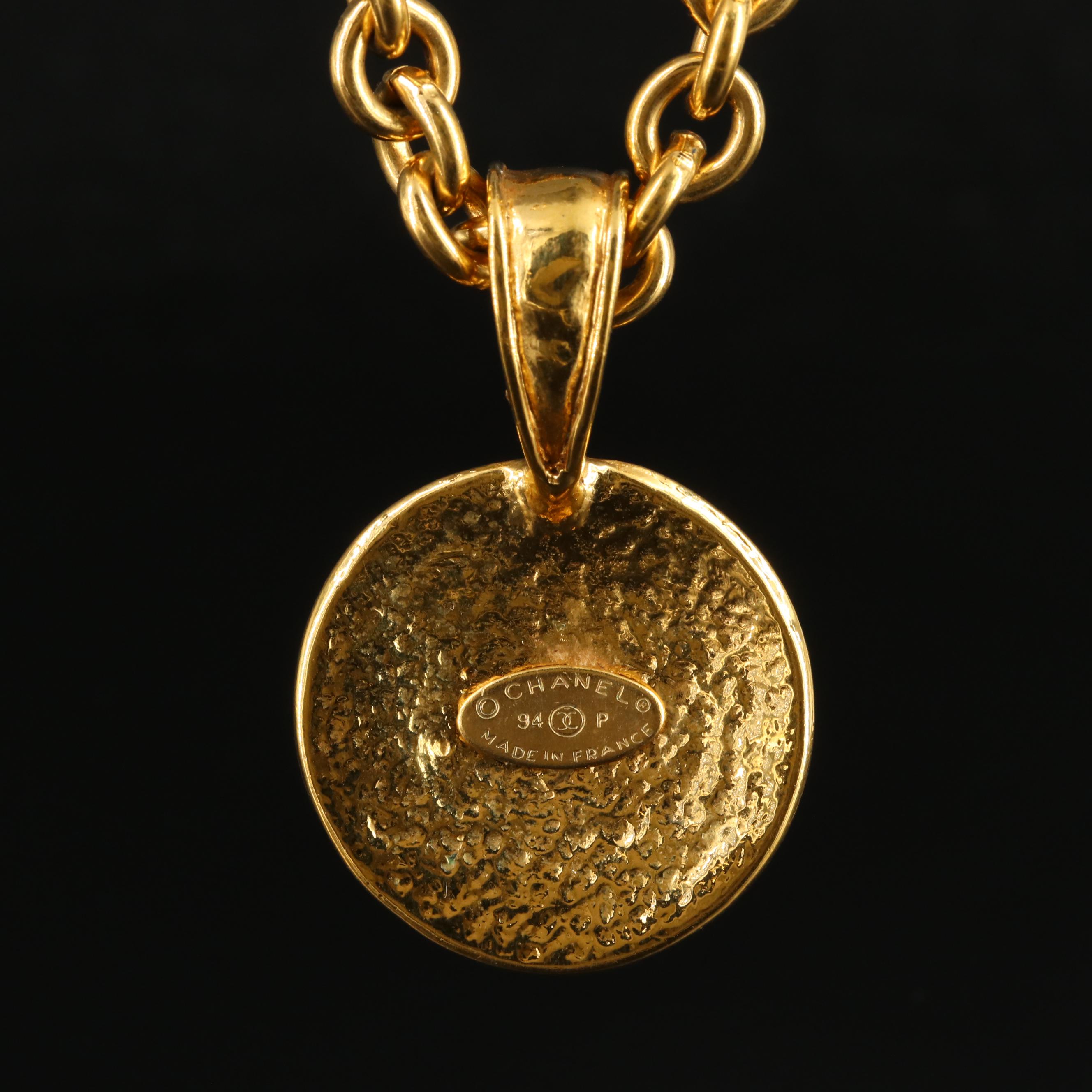 Chanel Logo Pendant Necklace