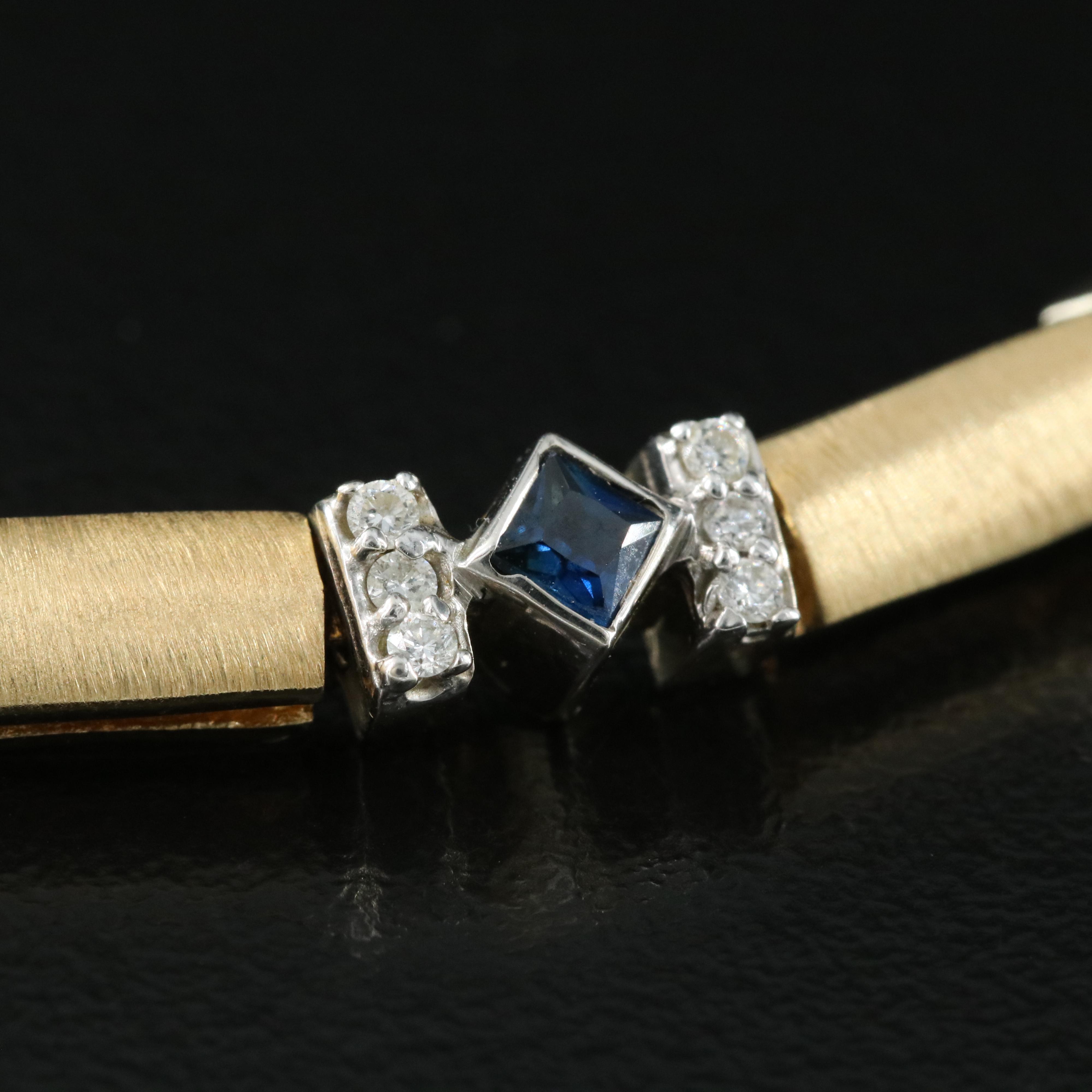 14K Sapphire and 1.26 CTW Diamond Bar Link Bracelet