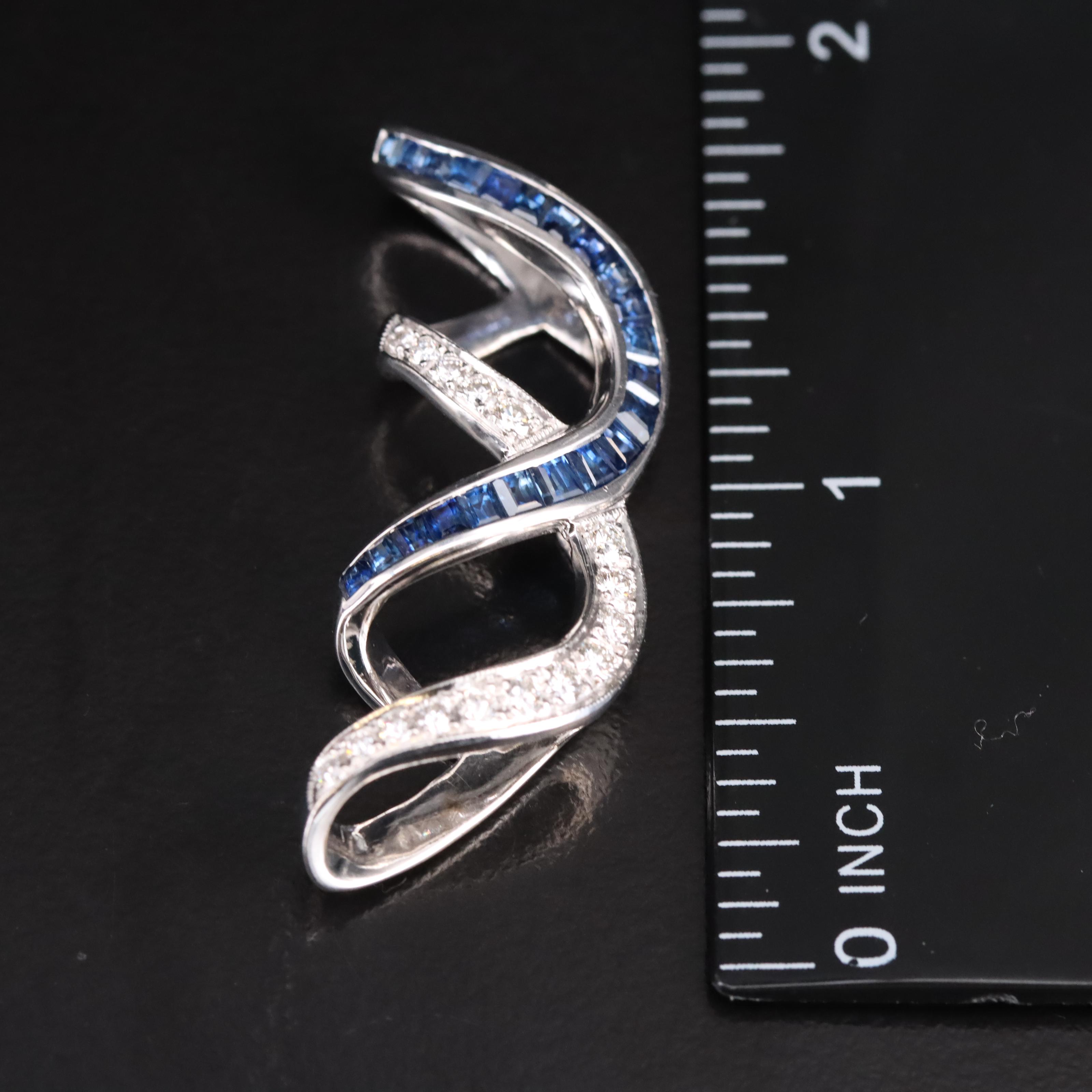 18K Diamond and Sapphire Slide Pendant