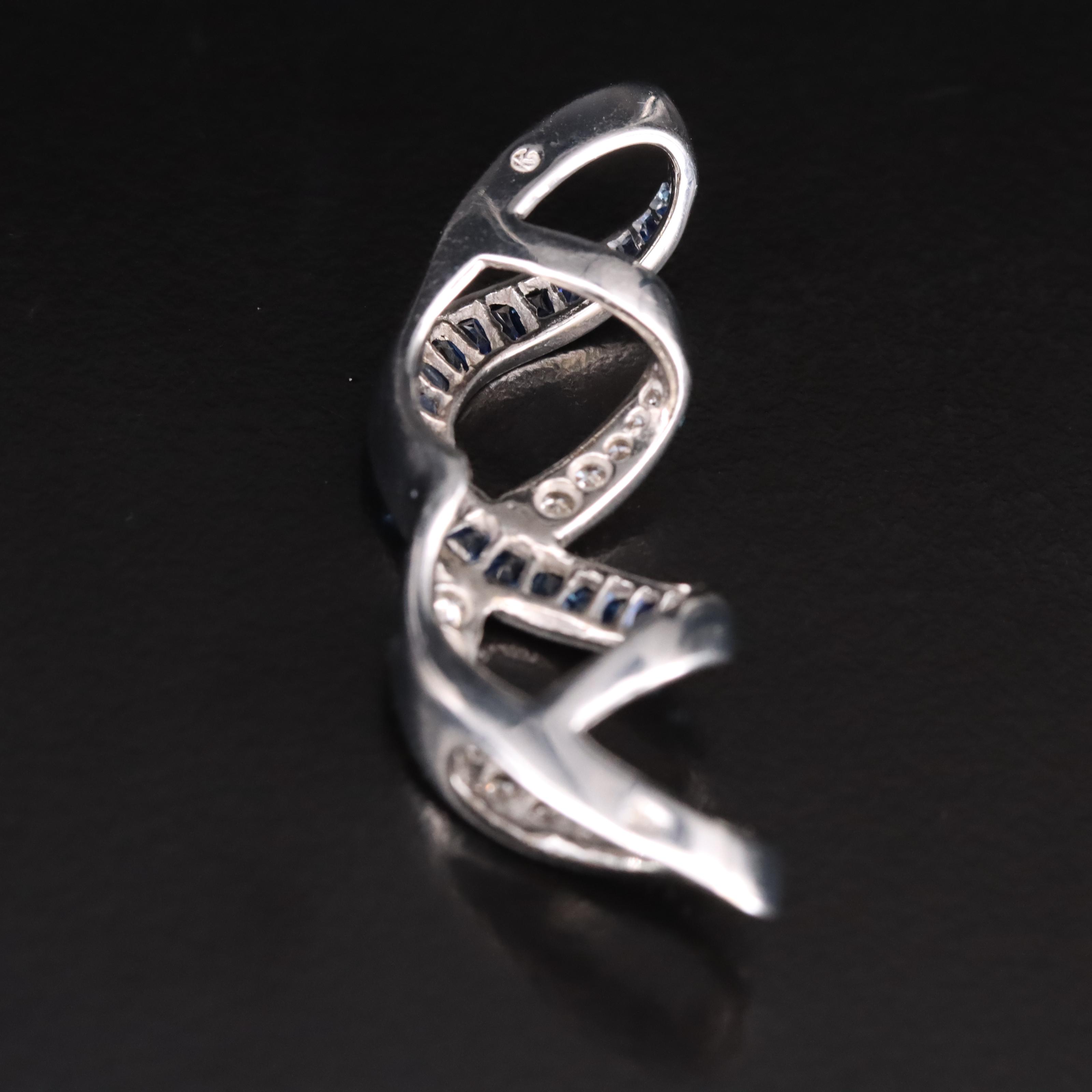 18K Diamond and Sapphire Slide Pendant