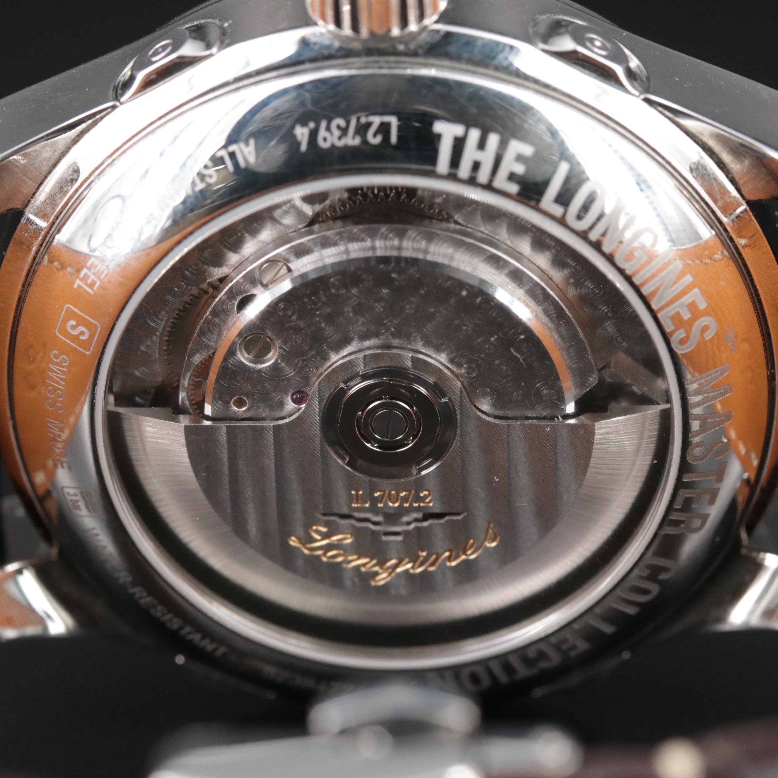 Longines Master Collection Moon Phase Retrograde Steel 44MM Automatic Watch