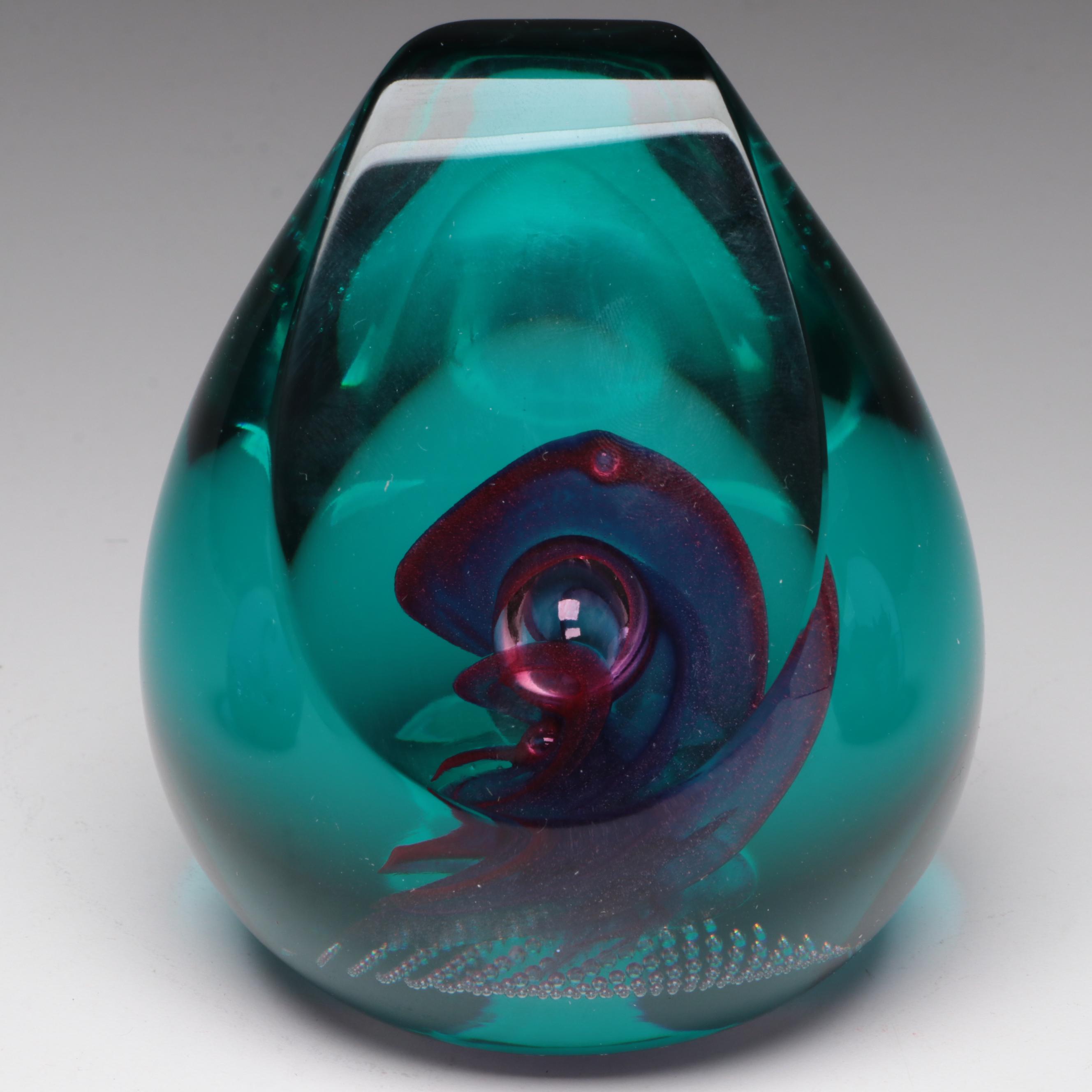 Caithness "Saracen", "Tropicana", and "Saladin" Blown Art Glass Paperweights