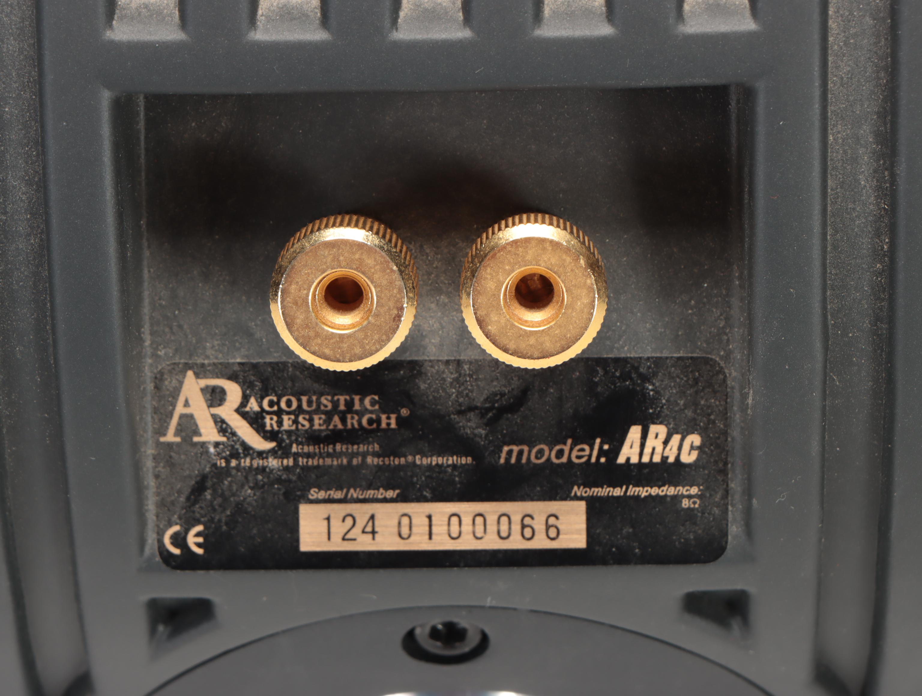 Acoustic Research AR4C Center Channel With Pair of AR15 Loudspeakers