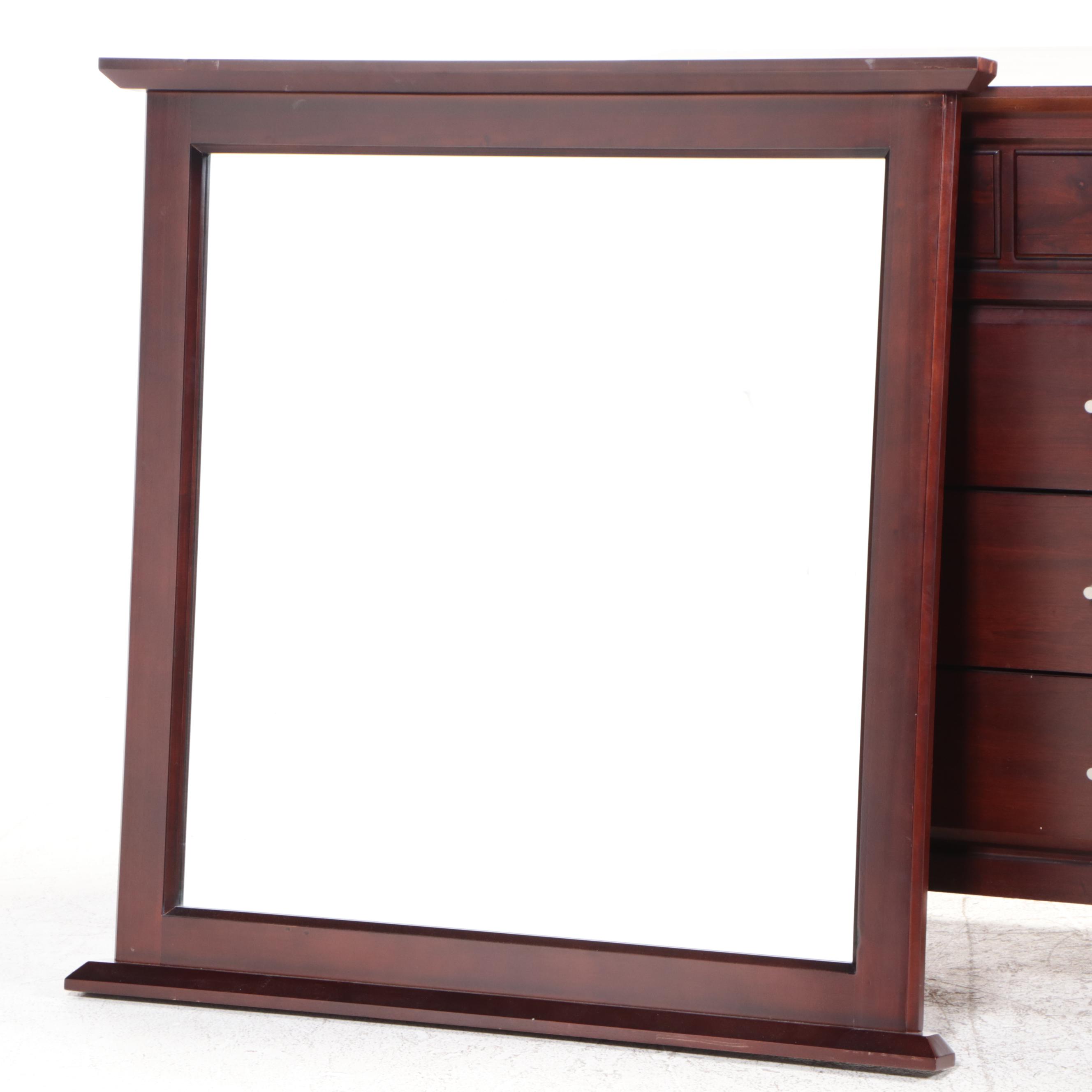 Contemporary Nine-Drawer Dresser and Mirror
