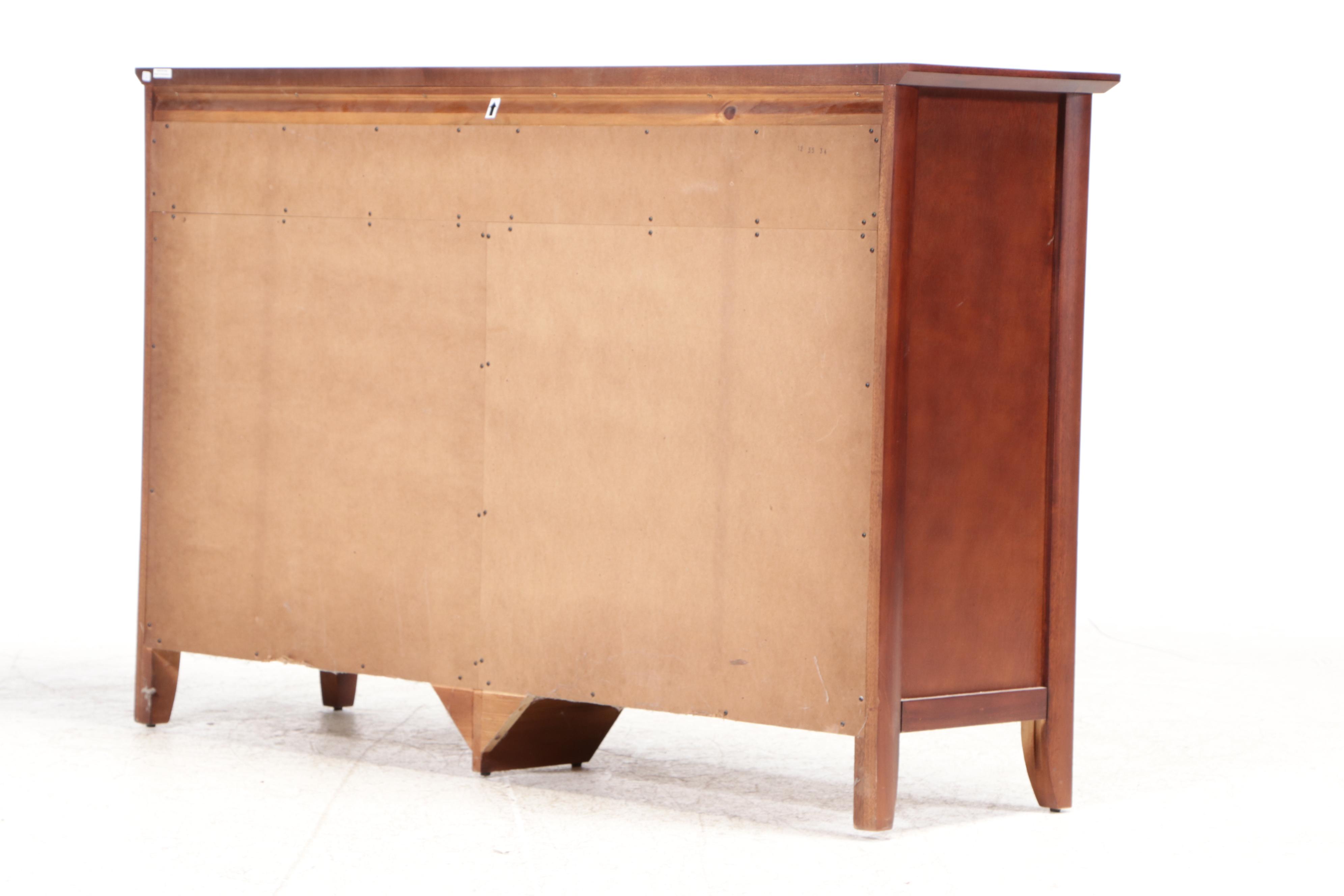 Contemporary Nine-Drawer Dresser and Mirror