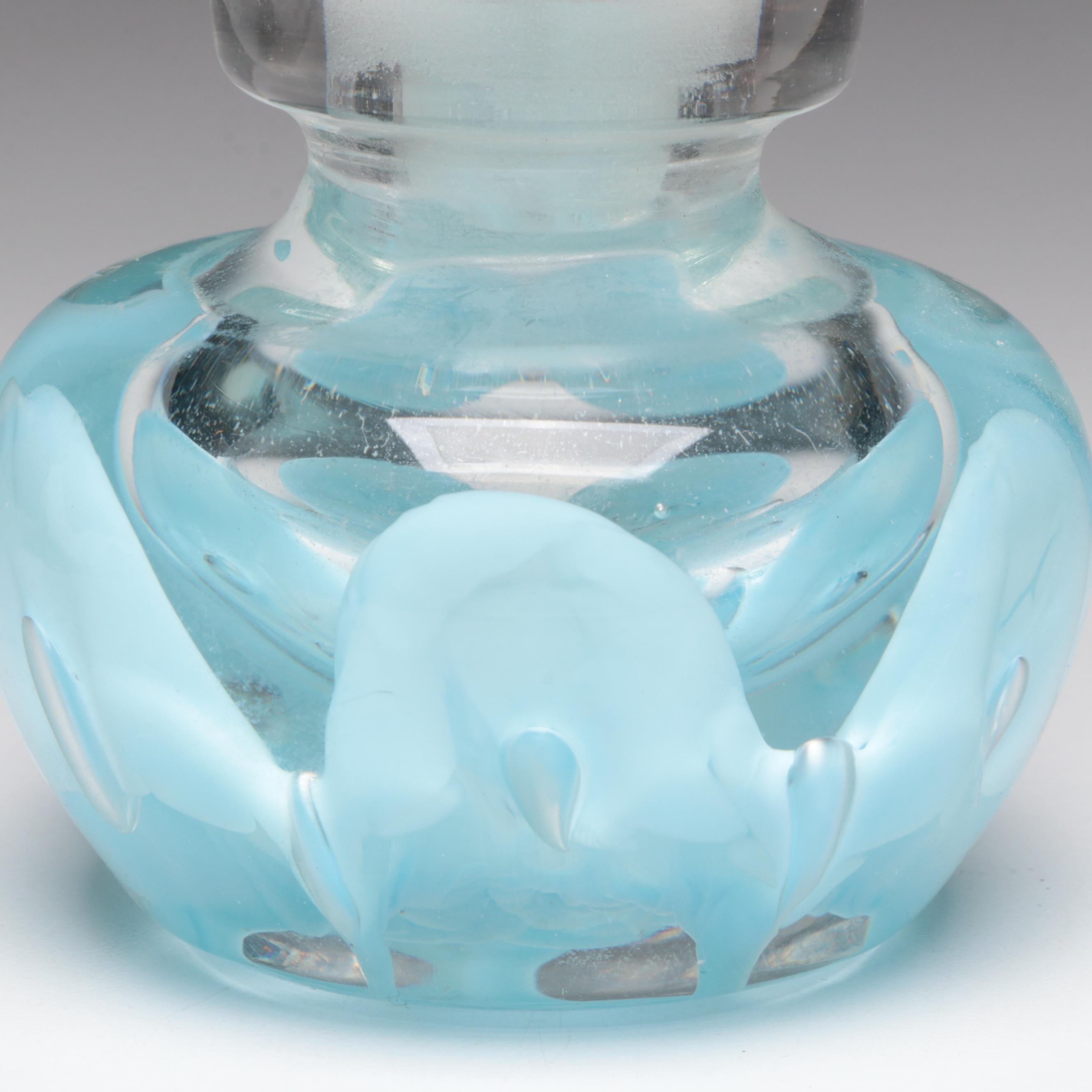 Joe Rice Studio Art Glass Teapot Ring Holder and Joe Zimmerman Perfume Bottler